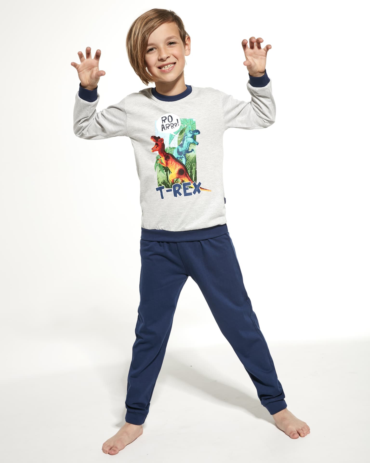 

PIŻAMA BOY KIDS 478/127 T-REX DR (kolor paski melange, rozmiar 122-128)