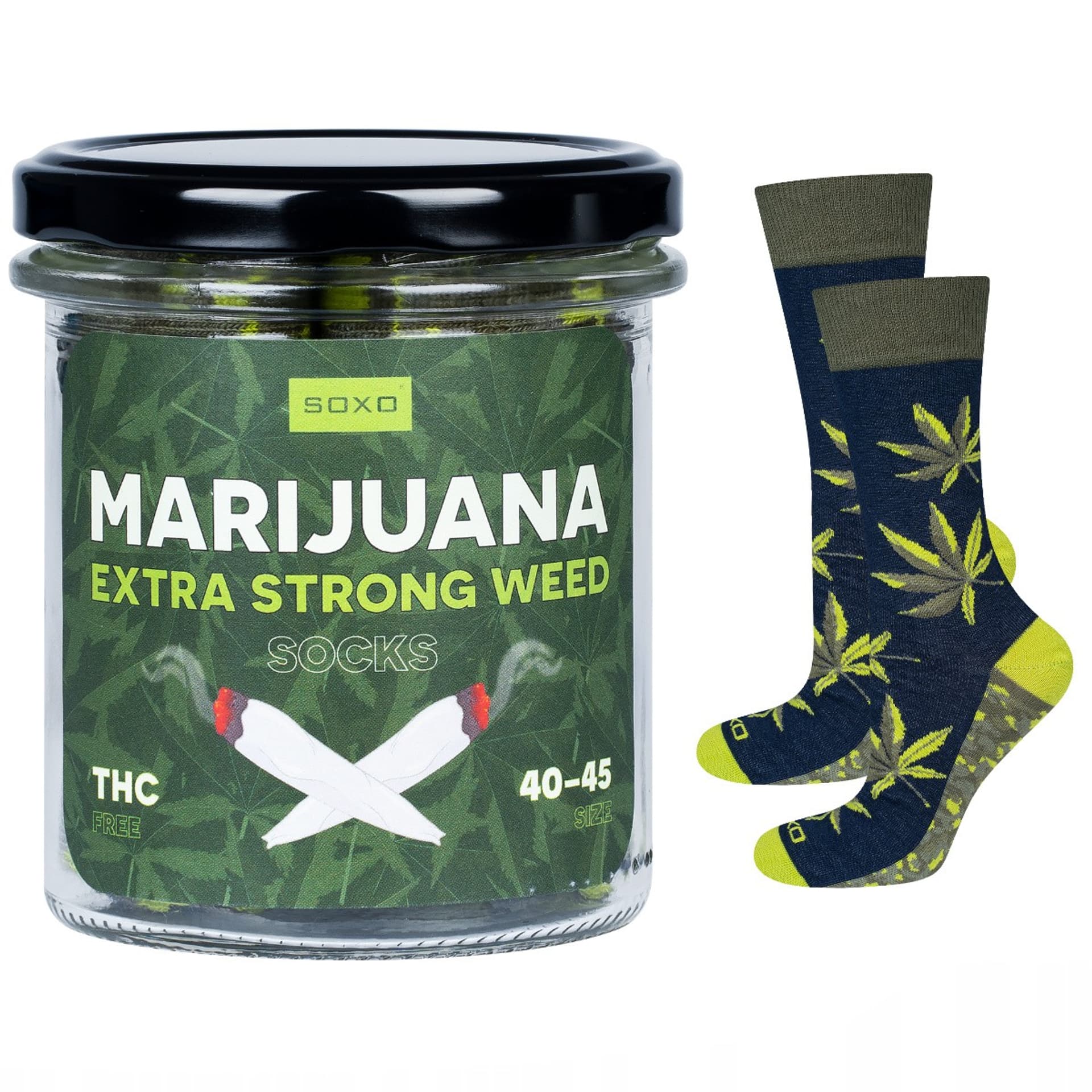 

SKARPETY MĘSKIE SOXO W SŁOIKU (kolor marijuana)