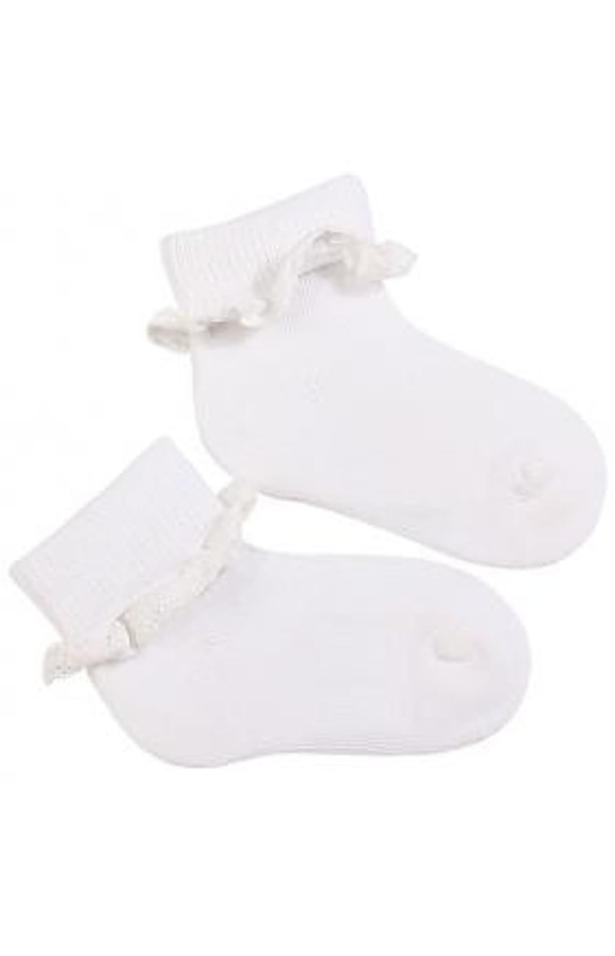 

SKARPETKI GŁADKIE Z KORONKĄ (kolor white.05a/wz.999, rozmiar 15-17)