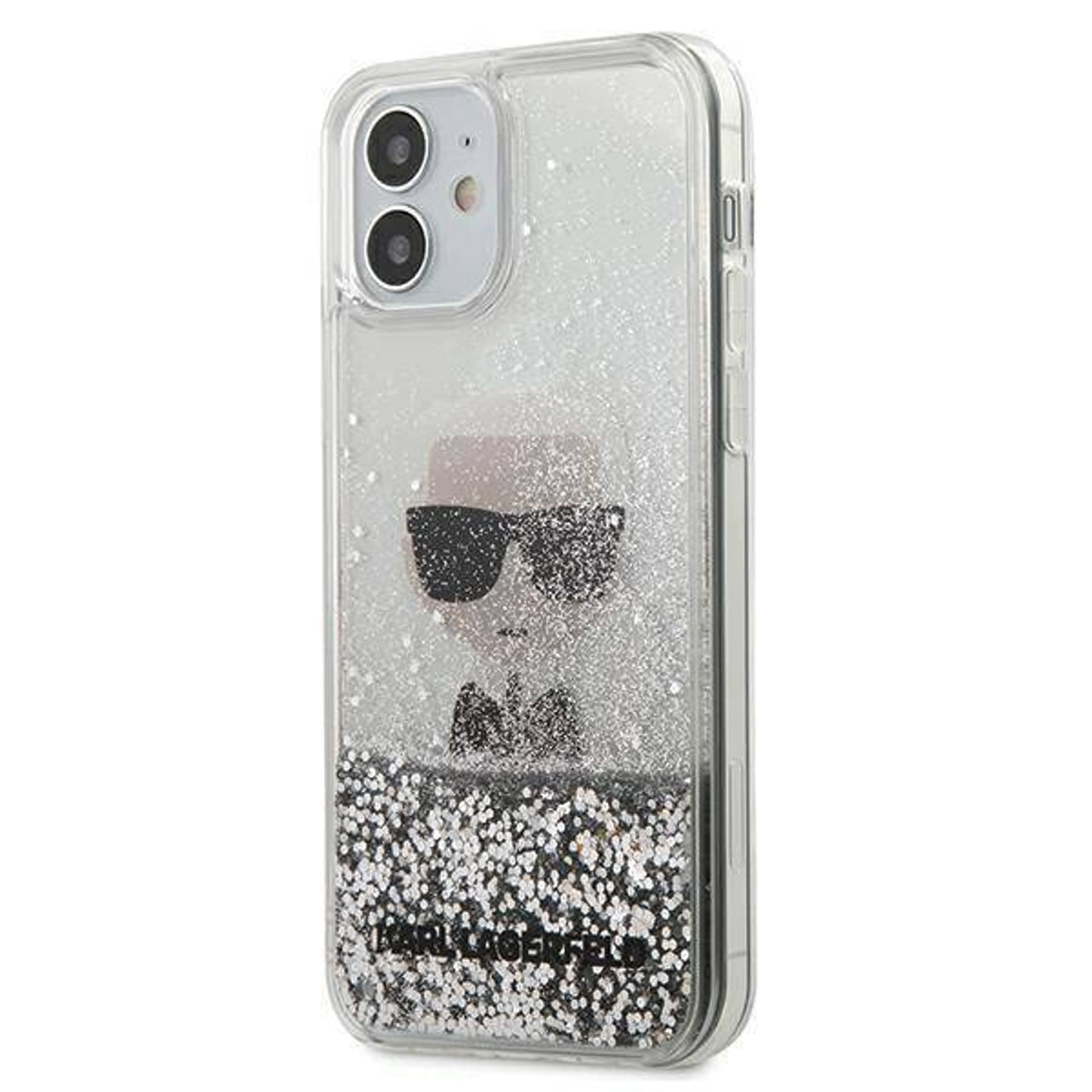 

Karl Lagerfeld Liquid Glitter Ikonik - Etui iPhone 12 Mini (srebrny)