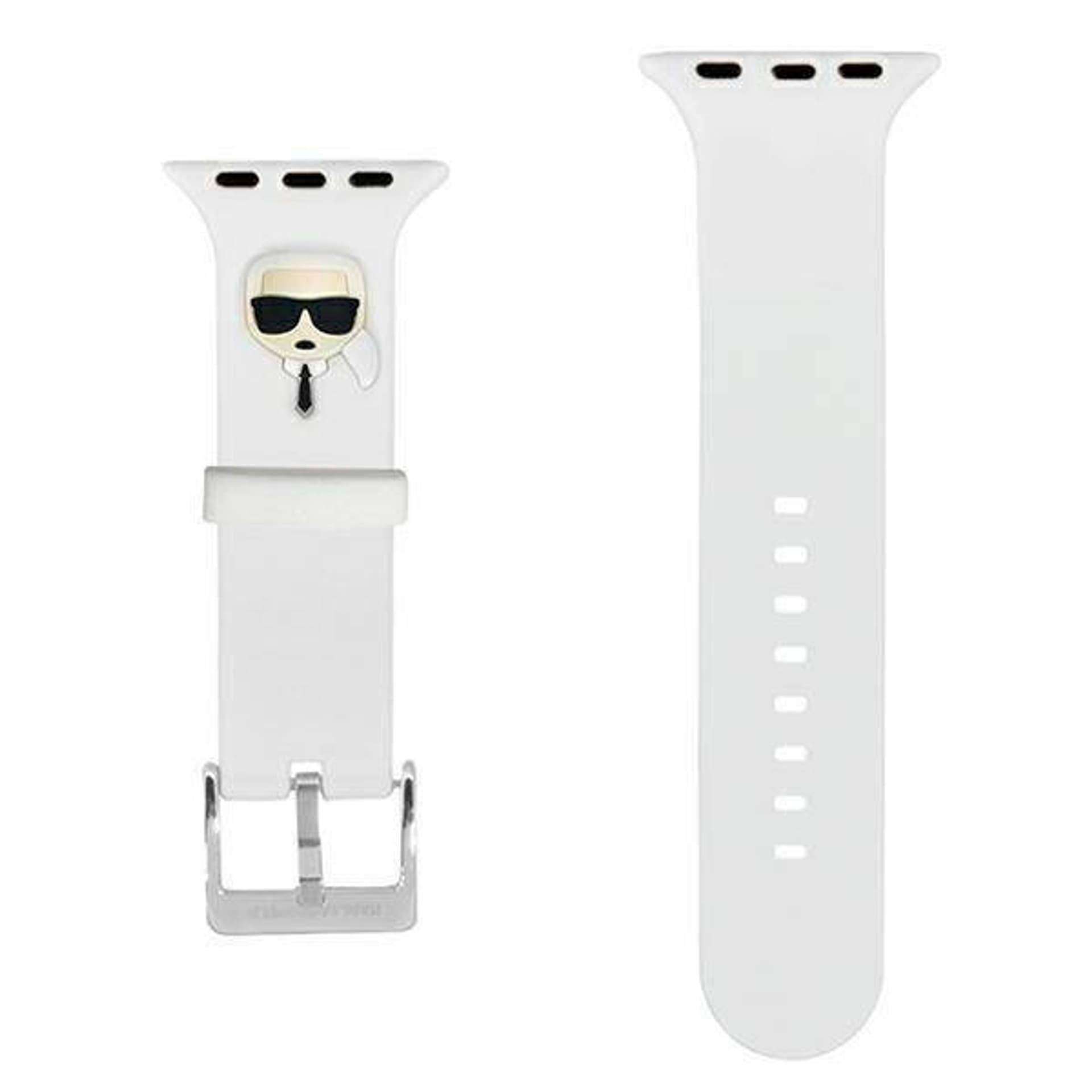 

Oryginalne Etui APPLE WATCH 38 / 40 / 41 MM Karl Lagerfeld Strap Silicone Karl Heads (KLAWMSLKW) białe, Klawmslkw) biał
