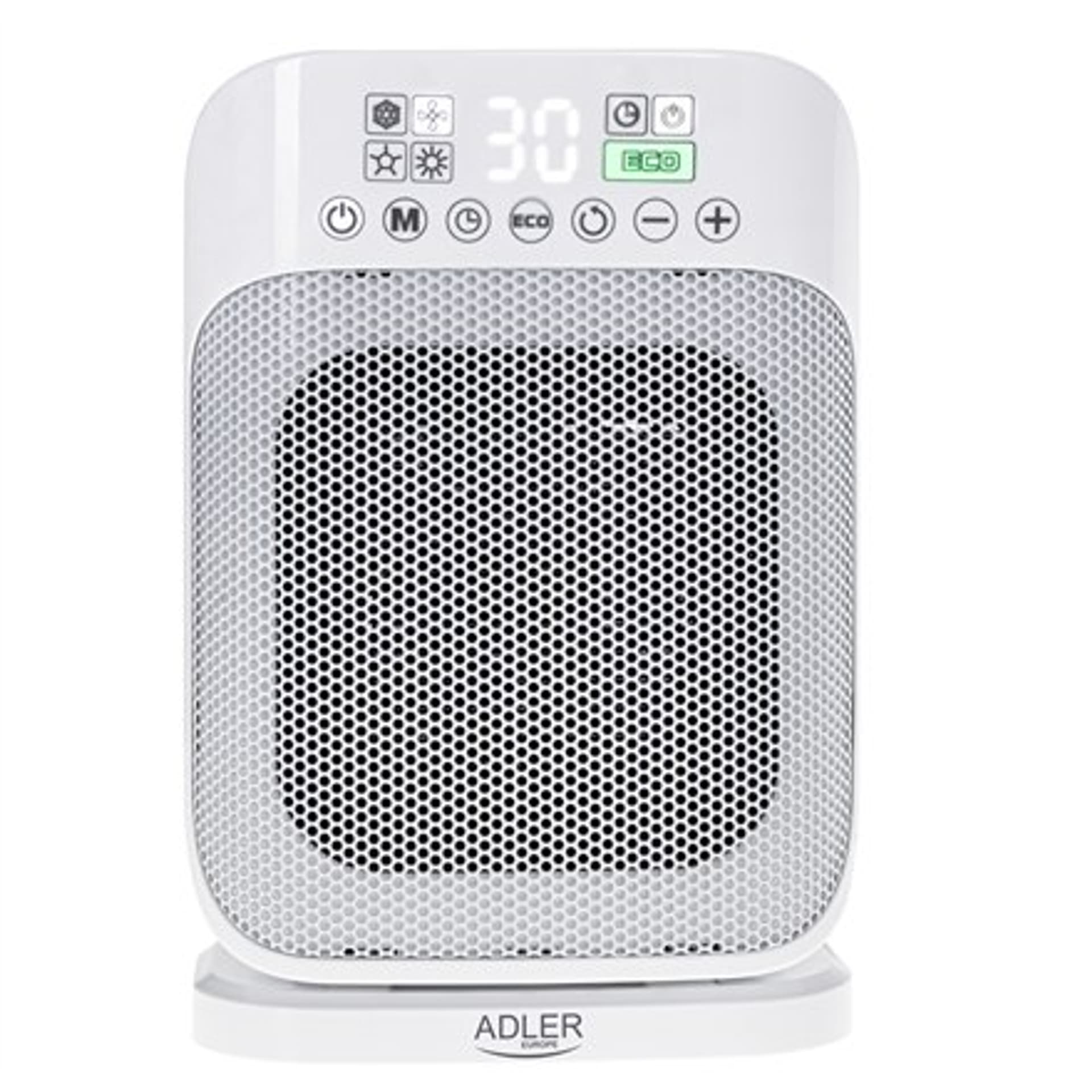 

Adler Heater with Remote Control AD 7727 Ceramic, 1500 W, Number of power levels 2, Suitable for rooms up to 15 m², White
