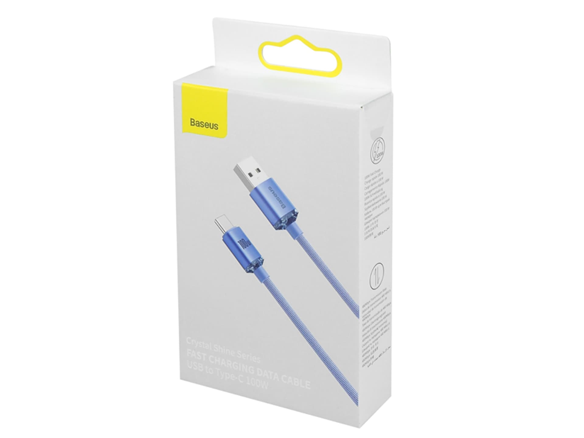 

PS Kabel USB-Type-C 2m, 5A, 100W, BASEUS Crystal Quick Charge. (1LM)