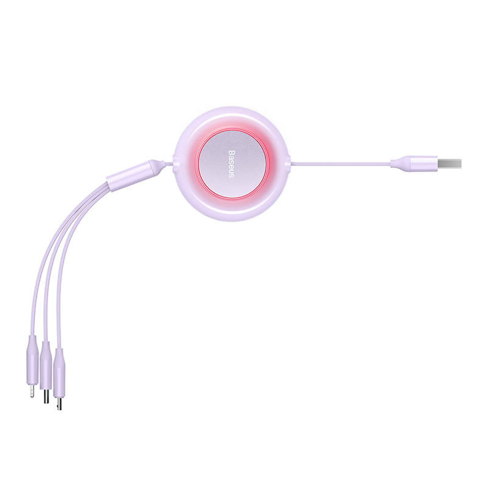 

Kabel USB 3w1 Baseus Bright Mirror 2, micro USB / Lightning / USB-C, płaski, 3.5A, 1.1m (fioletowy)