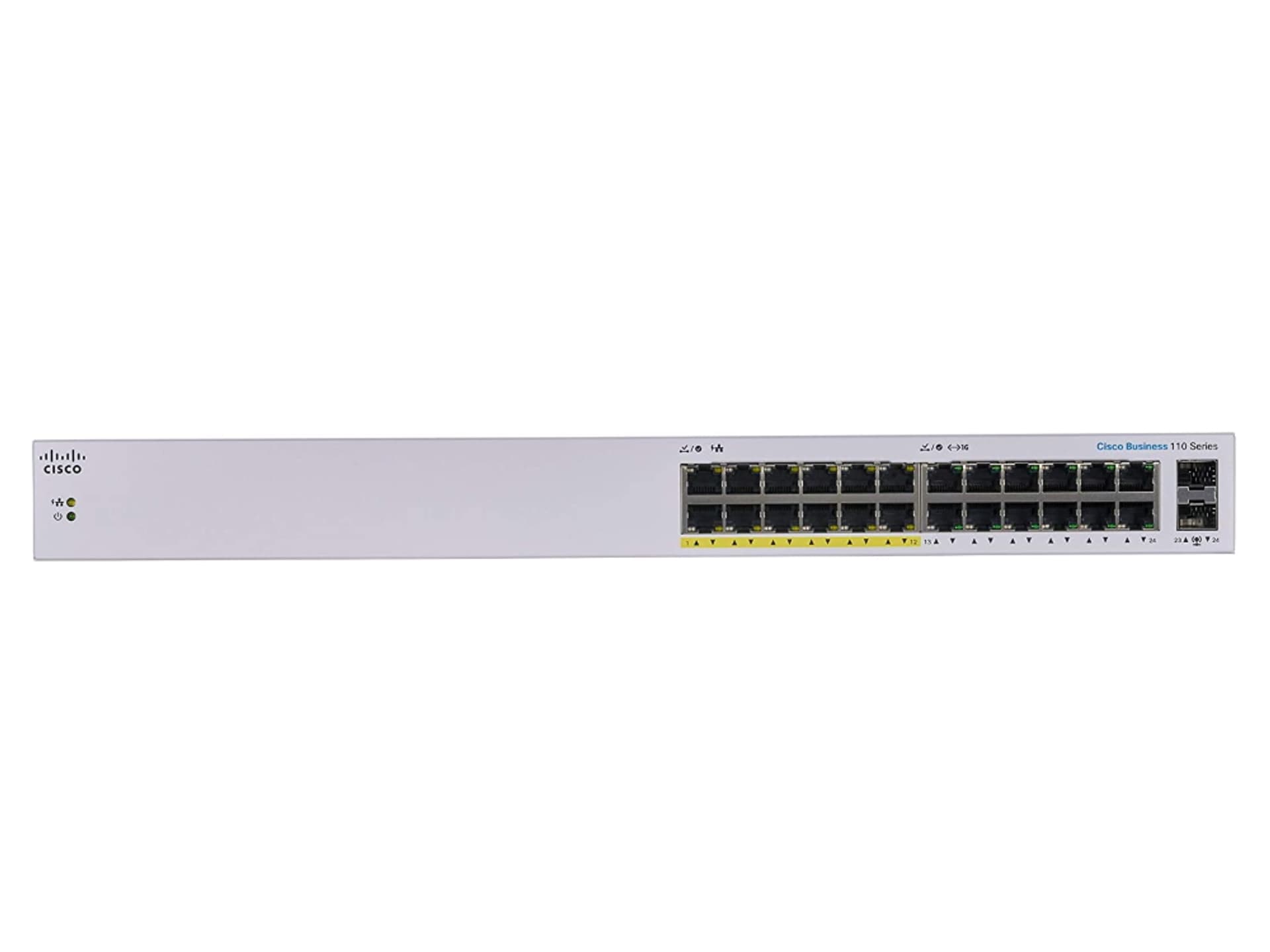 

CISCO CBS110-24PP 24-PORT 10/100/1000 SWITCH WITH 12 POE PORTS, 100W, UNMANAGED