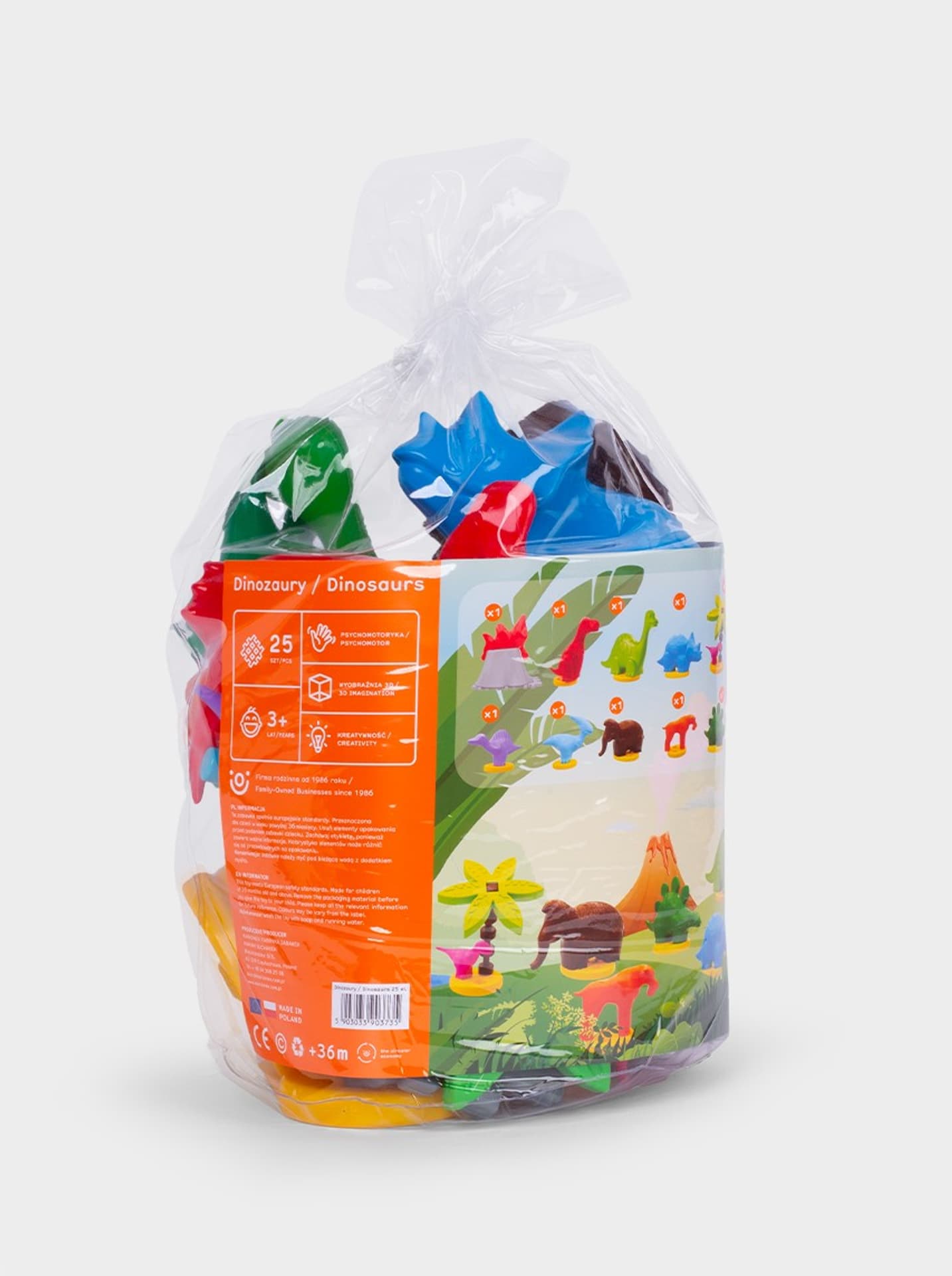 

Klocki Dinozaury worek 25 elementów