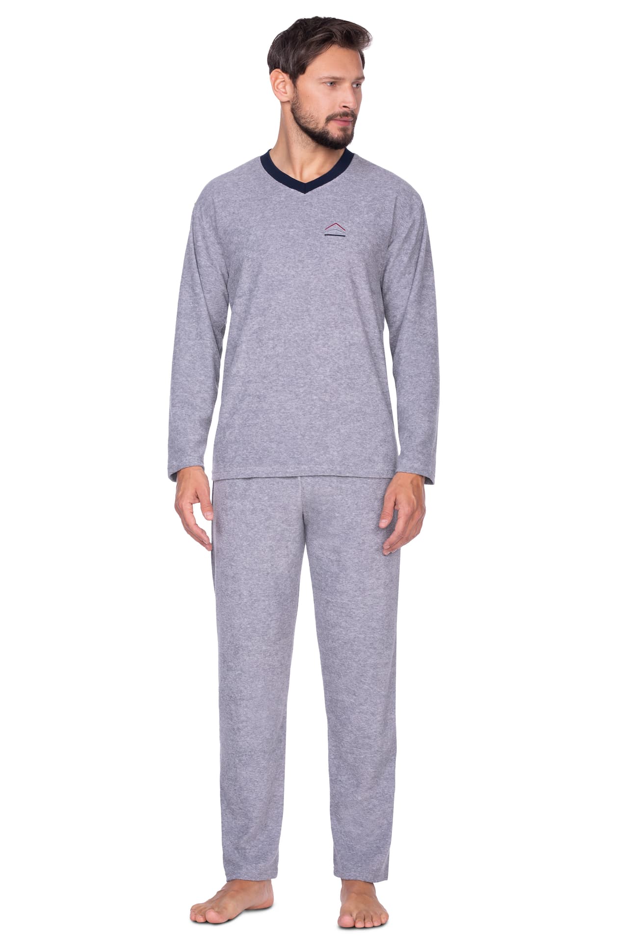 

PIŻAMA MĘSKA 592 FROTTE DR (kolor ciemny melange, rozmiar XL)