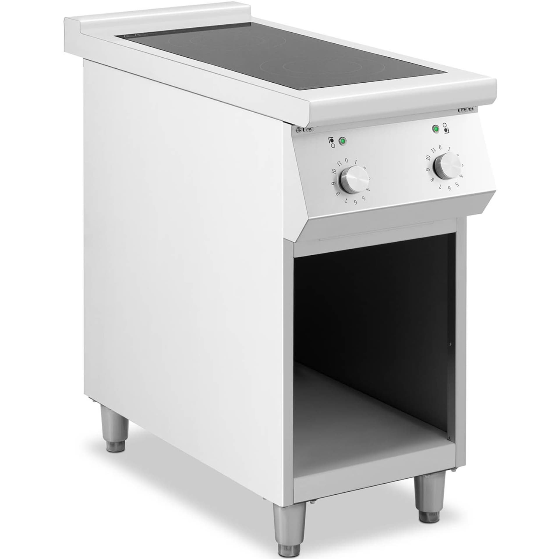 

Kuchnia indukcyjna 2 palnikowa wolnostojąca na otwartej podstawie 400 V 8500 W