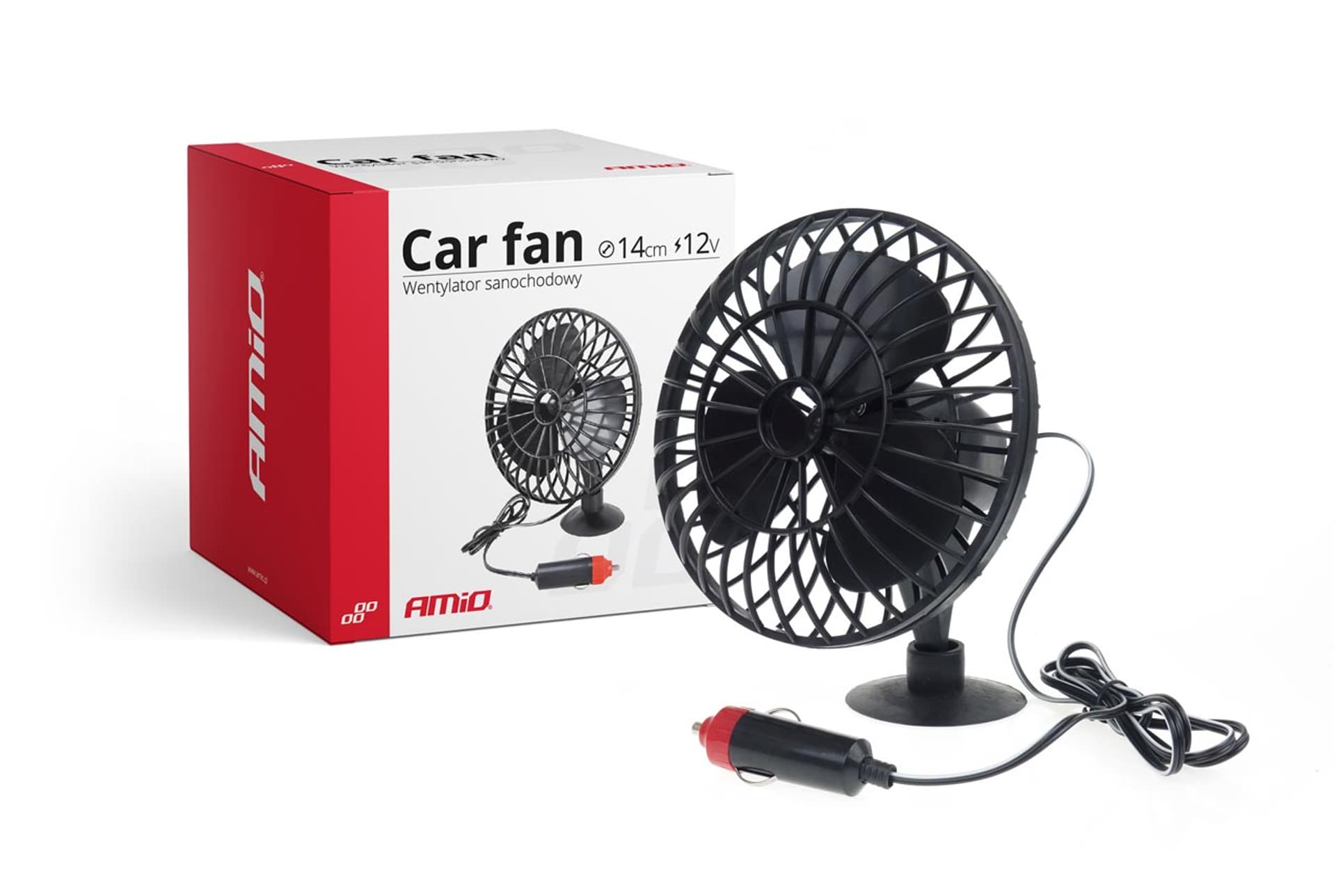 

Wentylator, wiatrak samochodowy z przyssawką minifan 12v