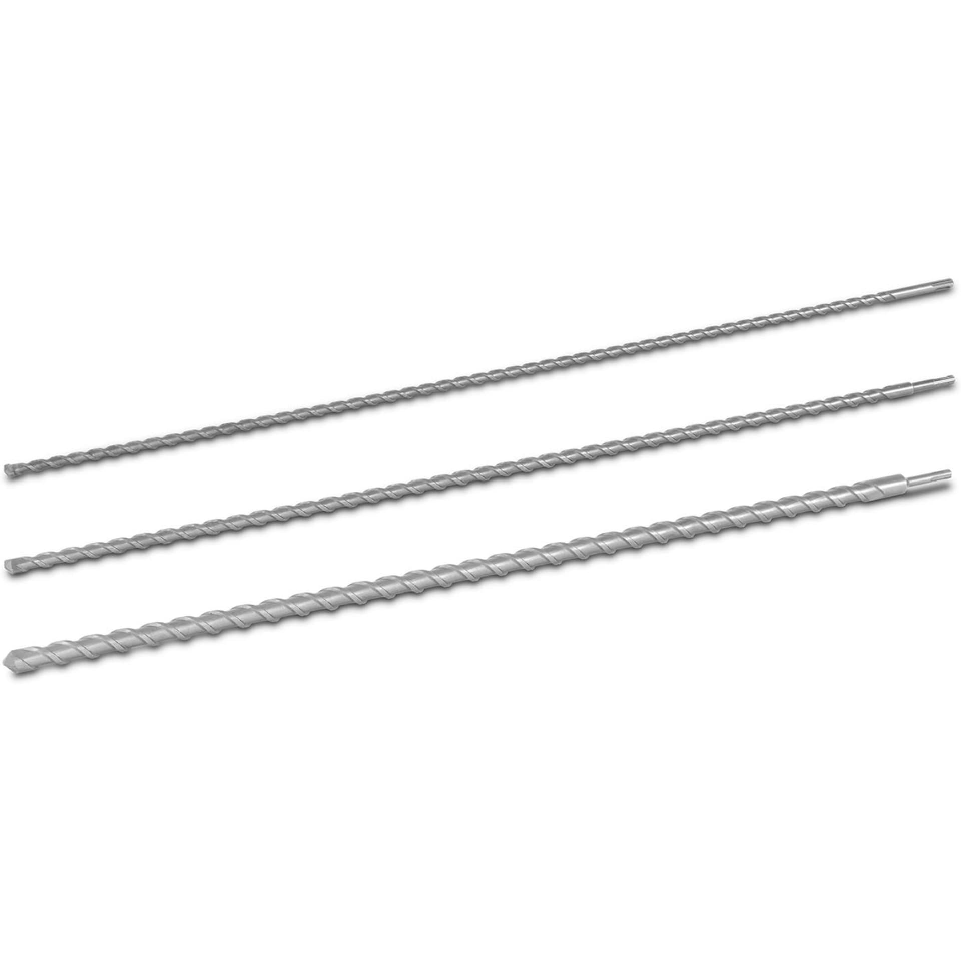 

Zestaw wierteł do betonu SDS PLUS HRC50 dł. 1000 mm śr. 12mm 16mm 24 mm - 3 szt.
