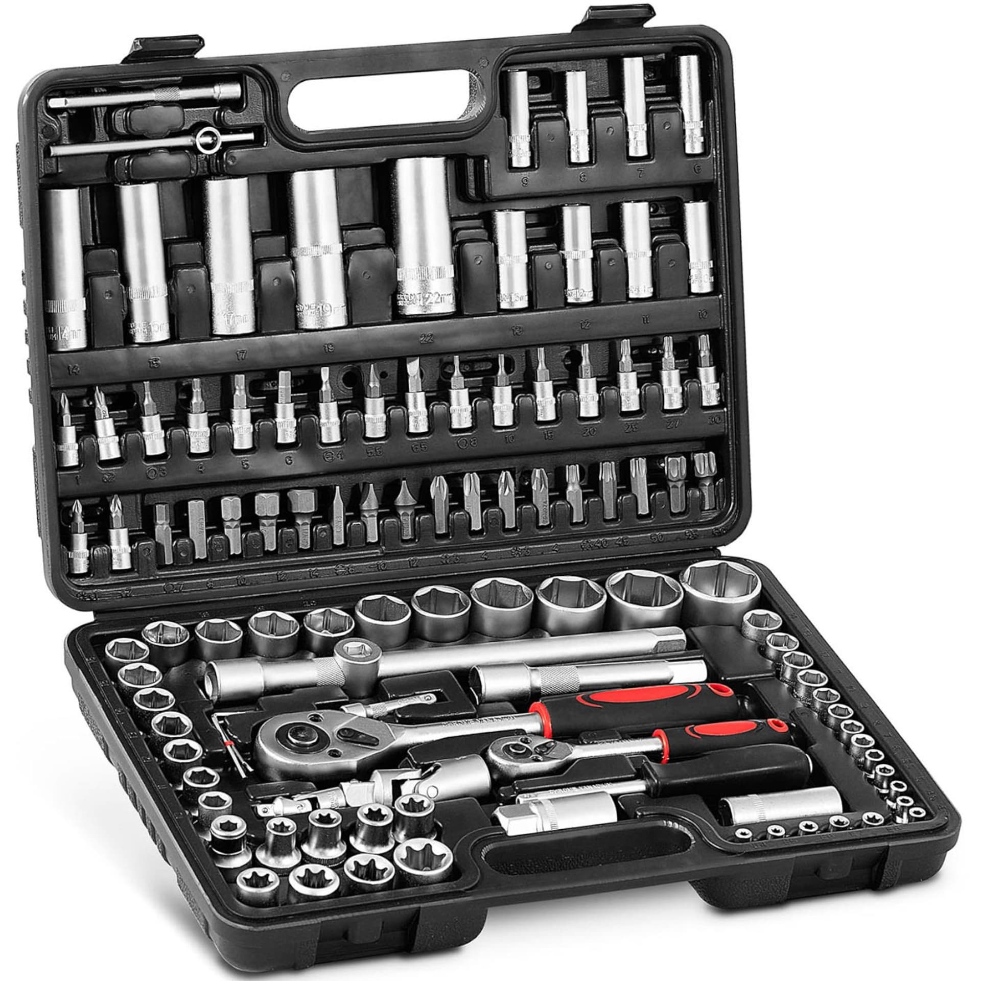 

Zestaw kluczy nasadowych w walizce - 108 elementów