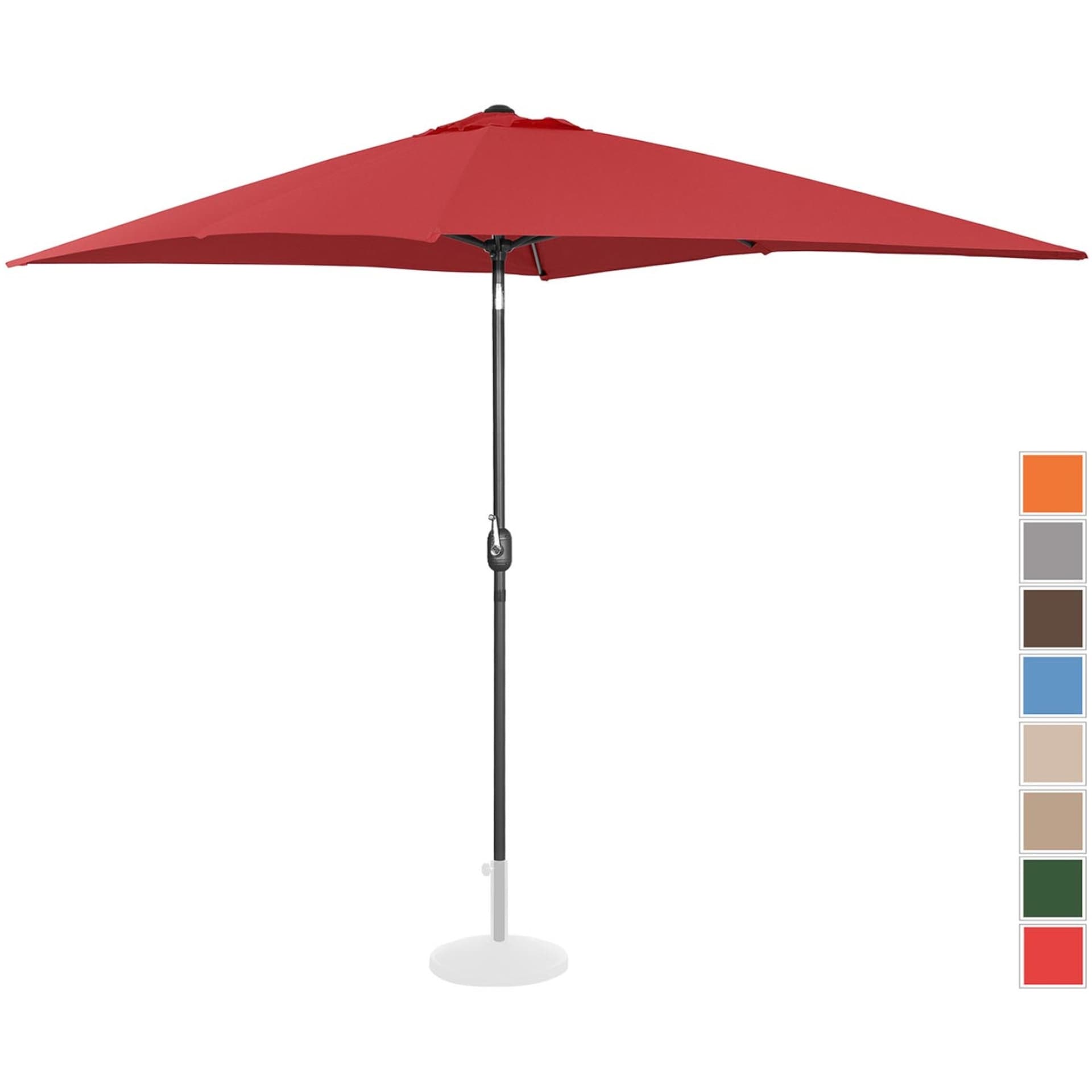 

Parasol ogrodowy tarasowy prostokątny z korbką 200 x 300 cm bordowy