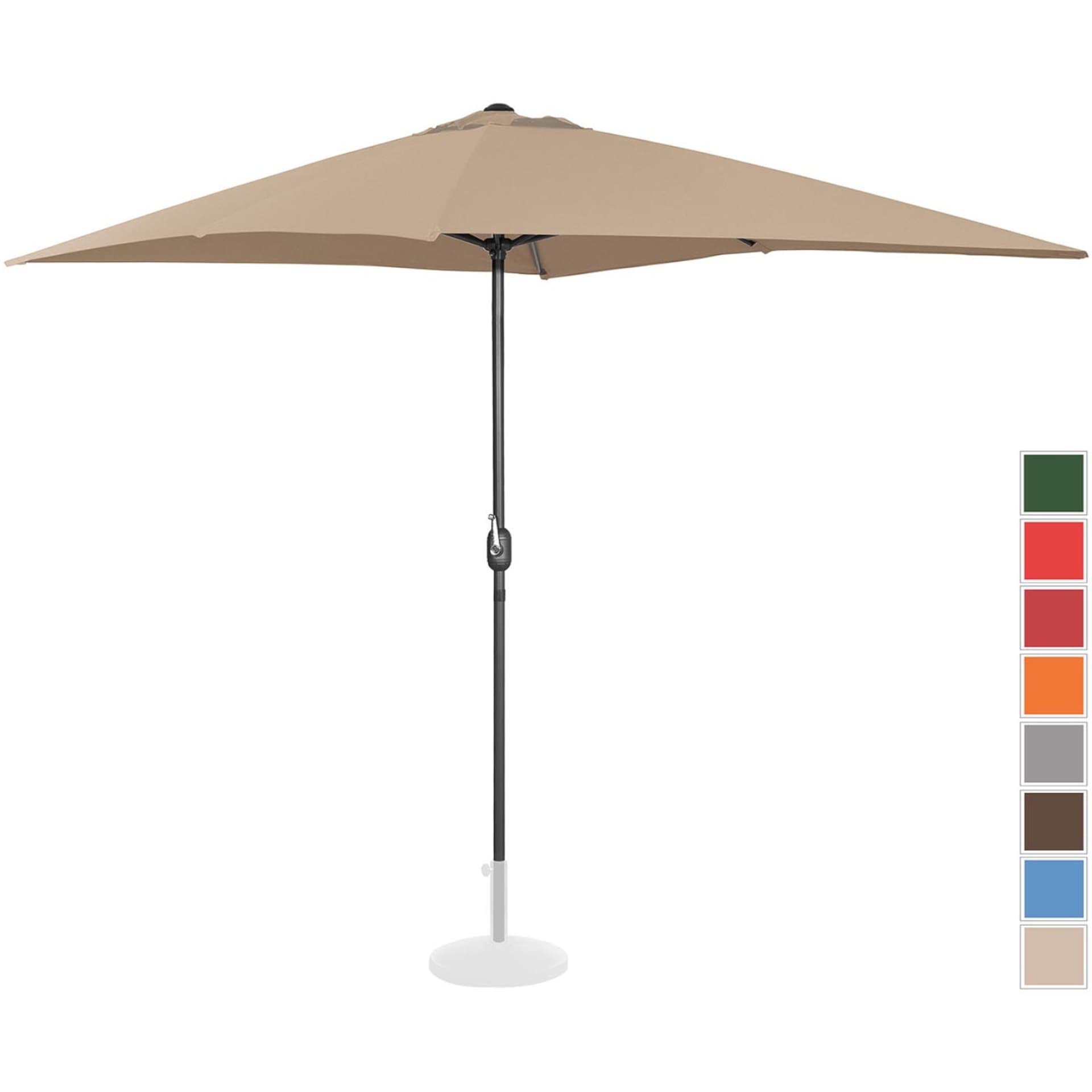 

Parasol ogrodowy tarasowy prostokątny z korbką 200 x 300 cm szarobrązowy