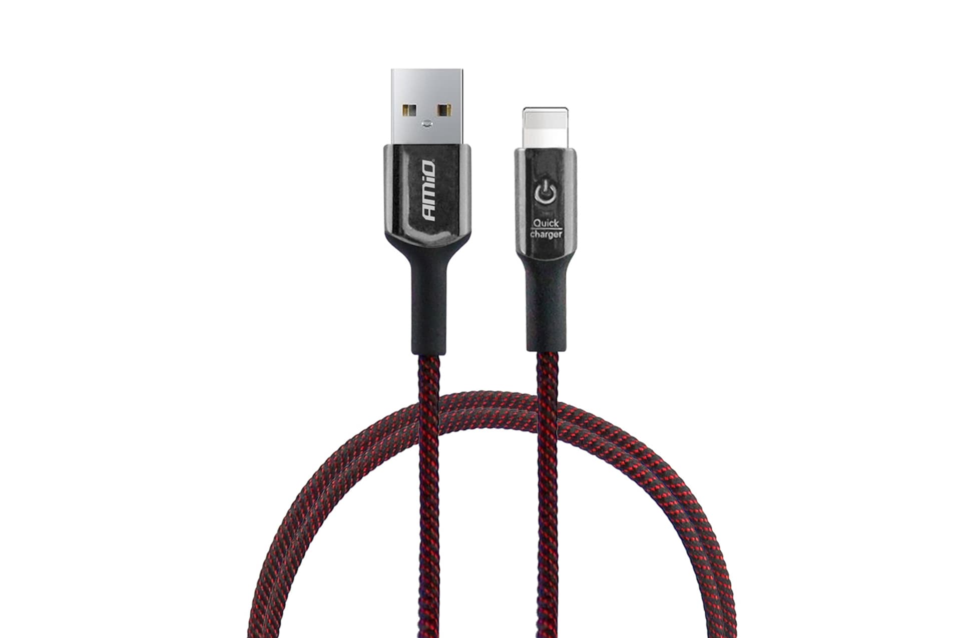 

Kabel usb na lightning z diodą led 1m amio uc-10