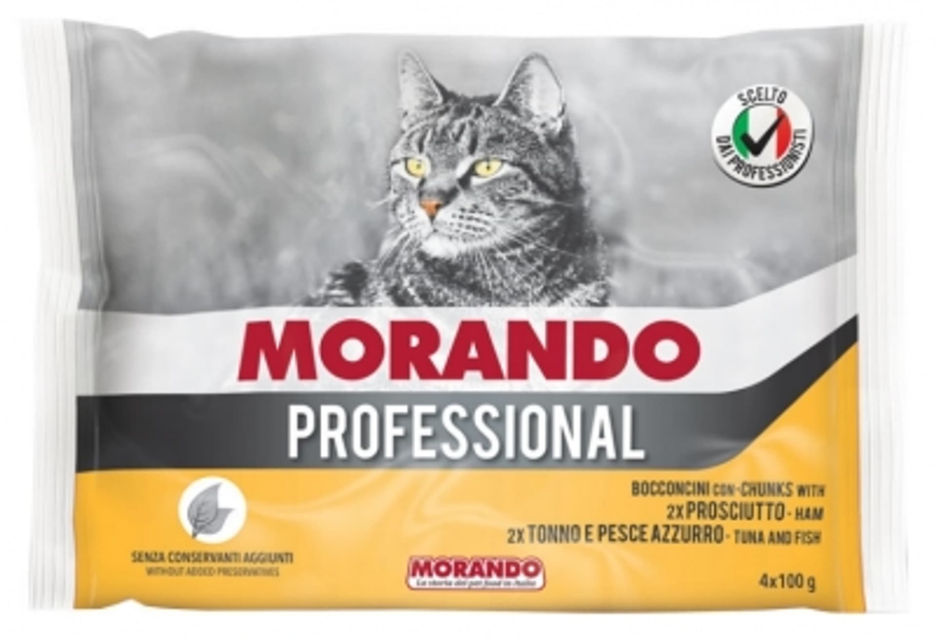 

MORANDO PRO KOT Kawałki z szynką oraz tuńczykiem i rybą 4x100g