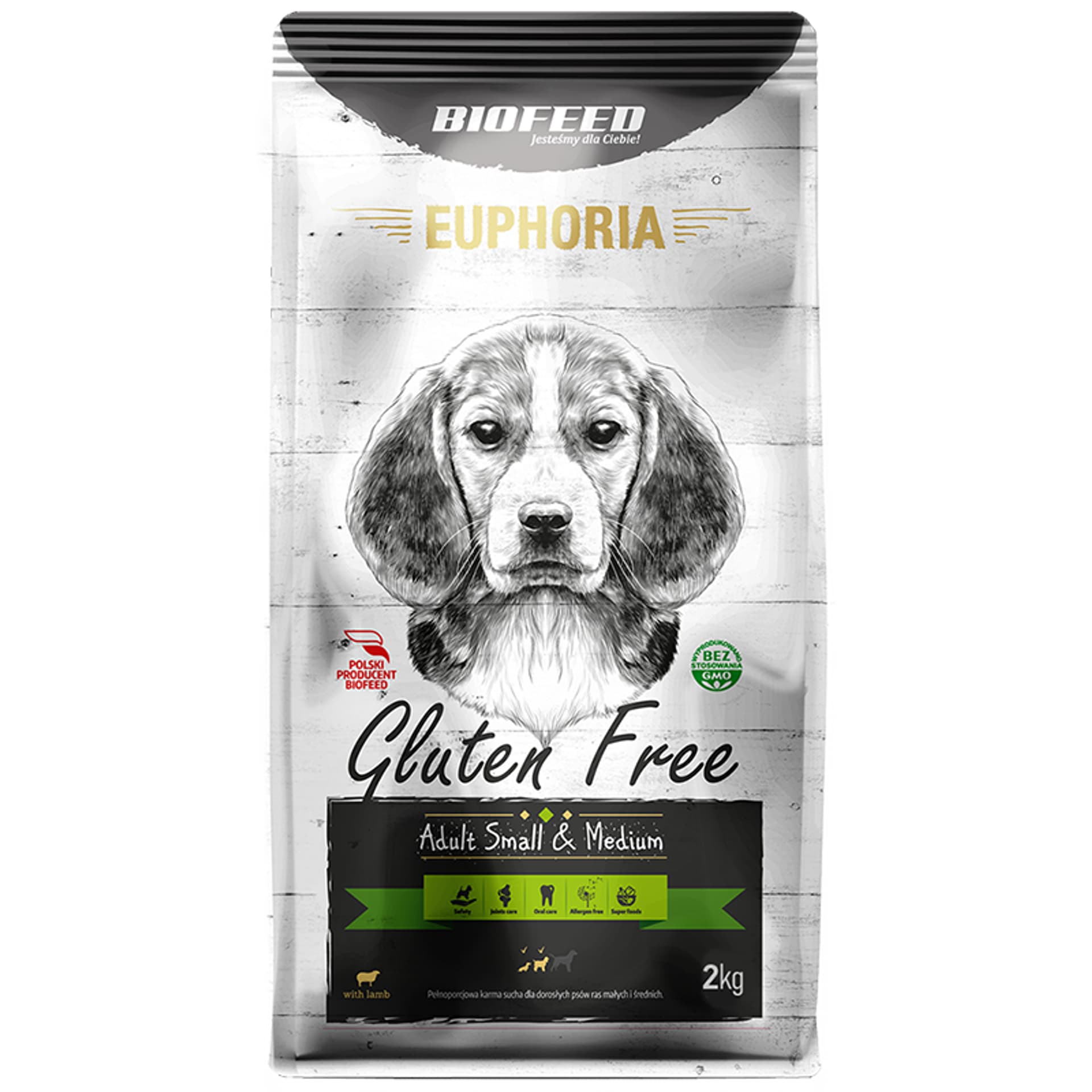 

BIOFEED EUPHORIA Gluten Free Small & Medium dla psów małych i średnich ras z jagnięciną 2kg
