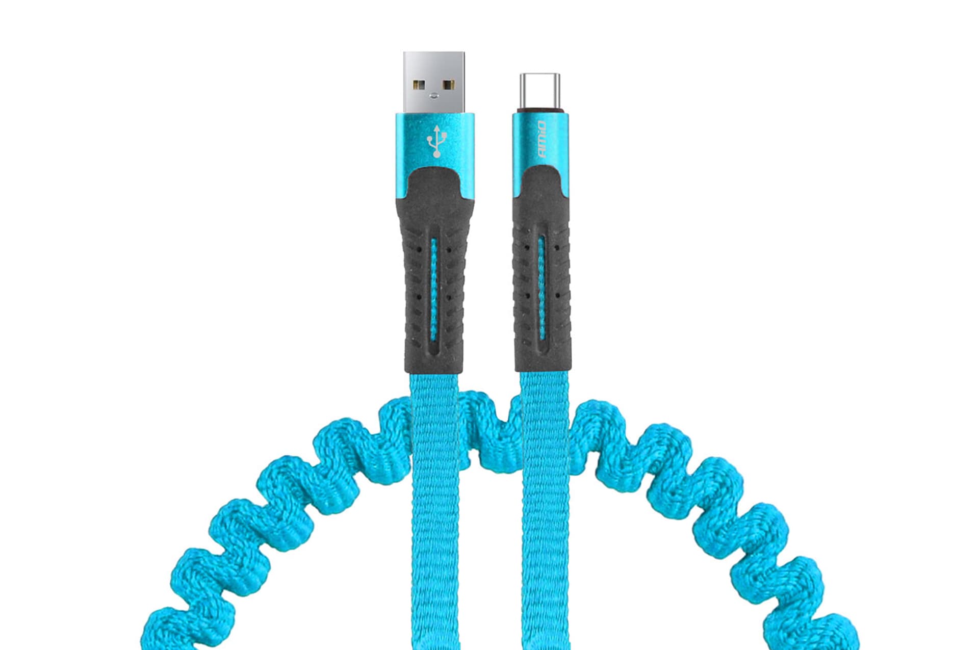 

Kabel usb na usb-c sprężynujący 1.2m amio uc-14