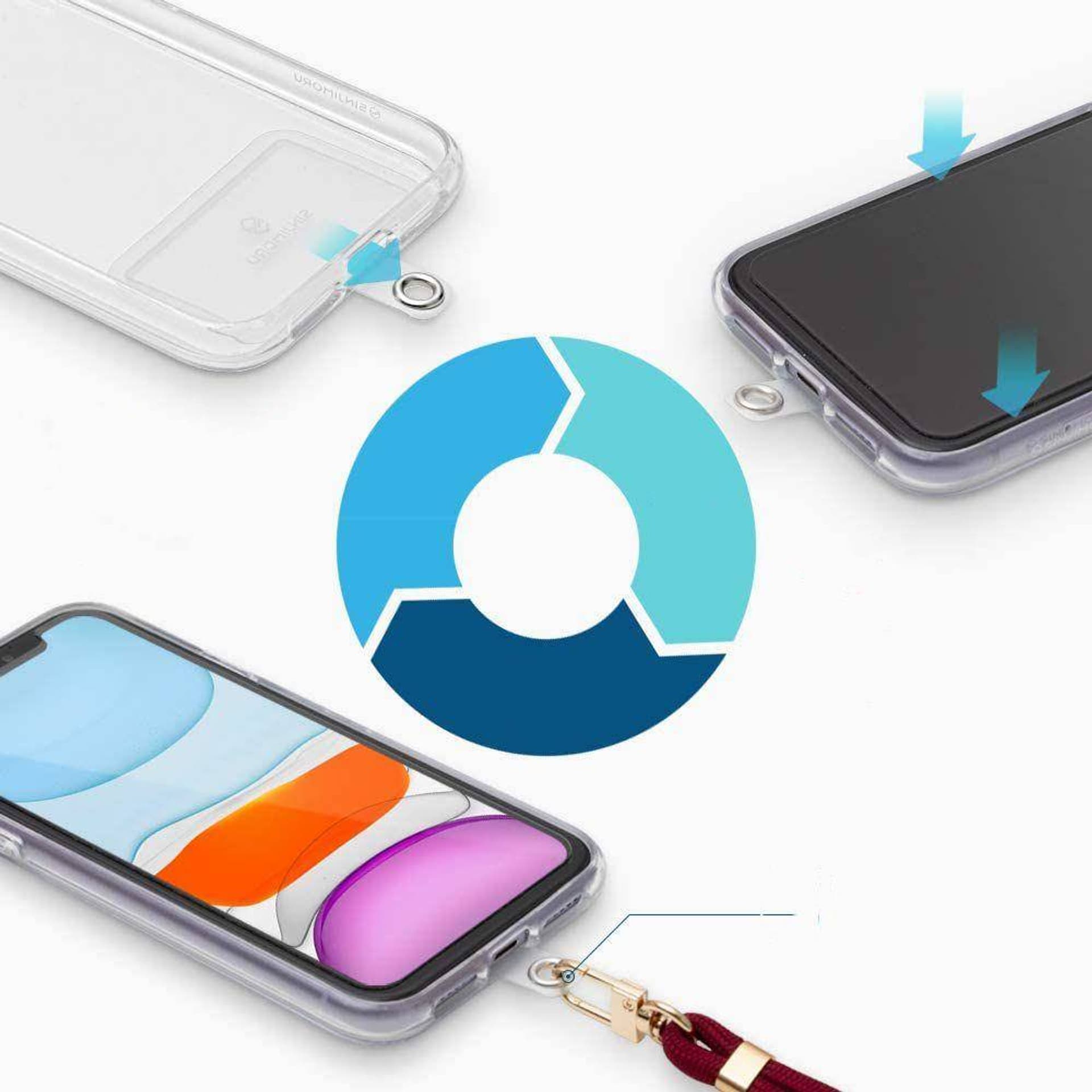 

Uniwersalna Regulowana Smycz Do Telefonu Tech-Protect Chain beżowo-złota