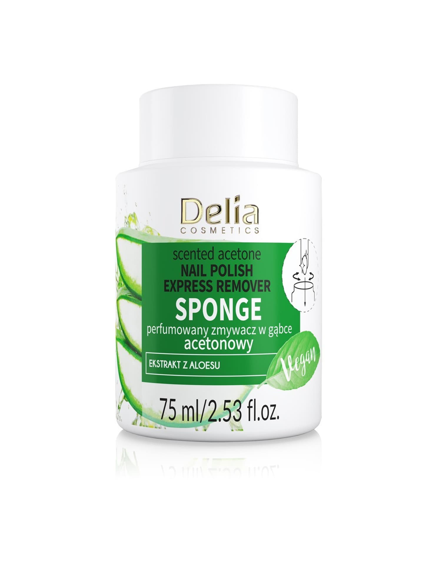 

Delia Cosmetics Zmywacz do paznokci z gąbką acetonowy 75ml