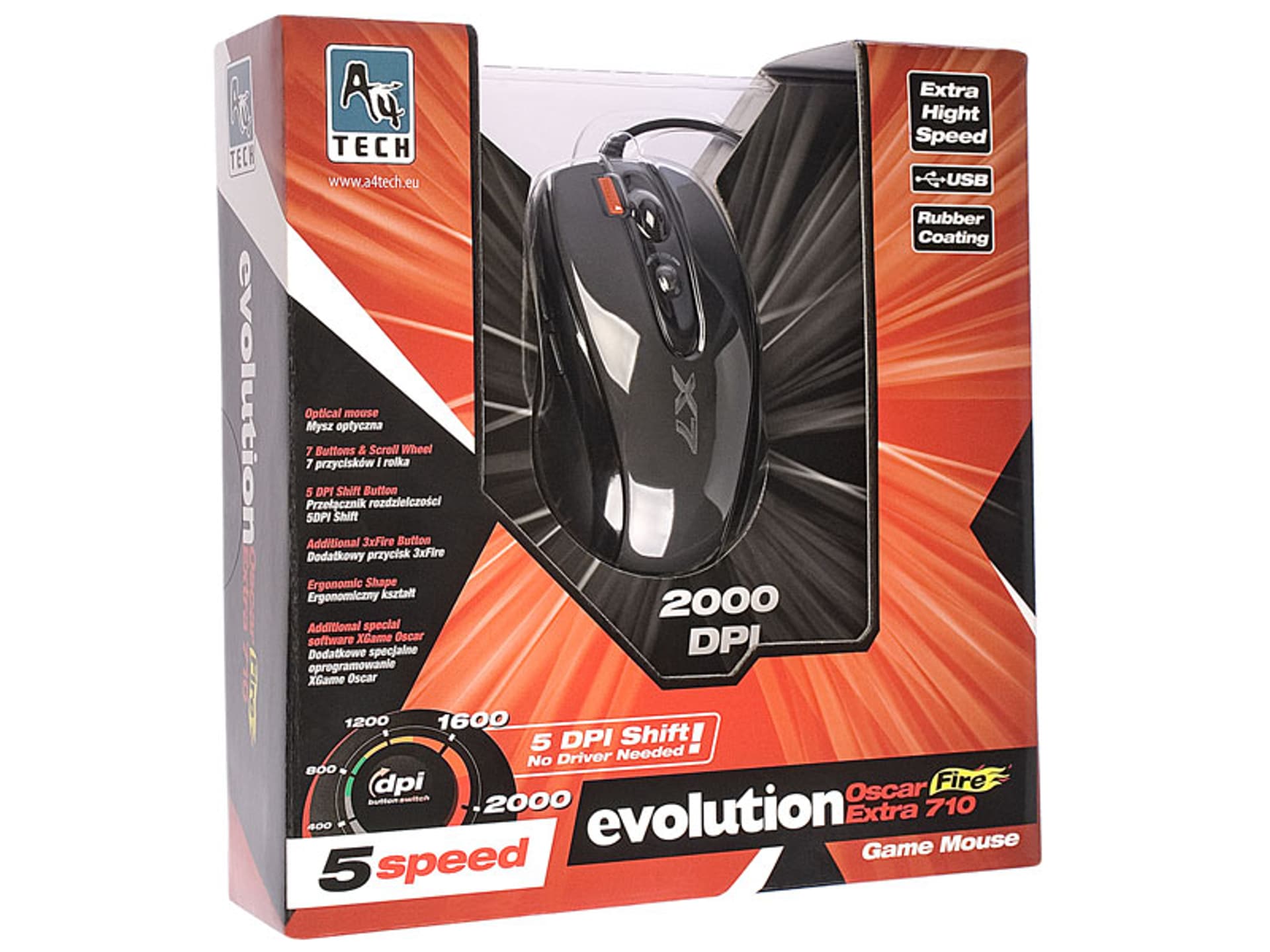 

Mysz A4TECH XGame Opto Oscar X710BK