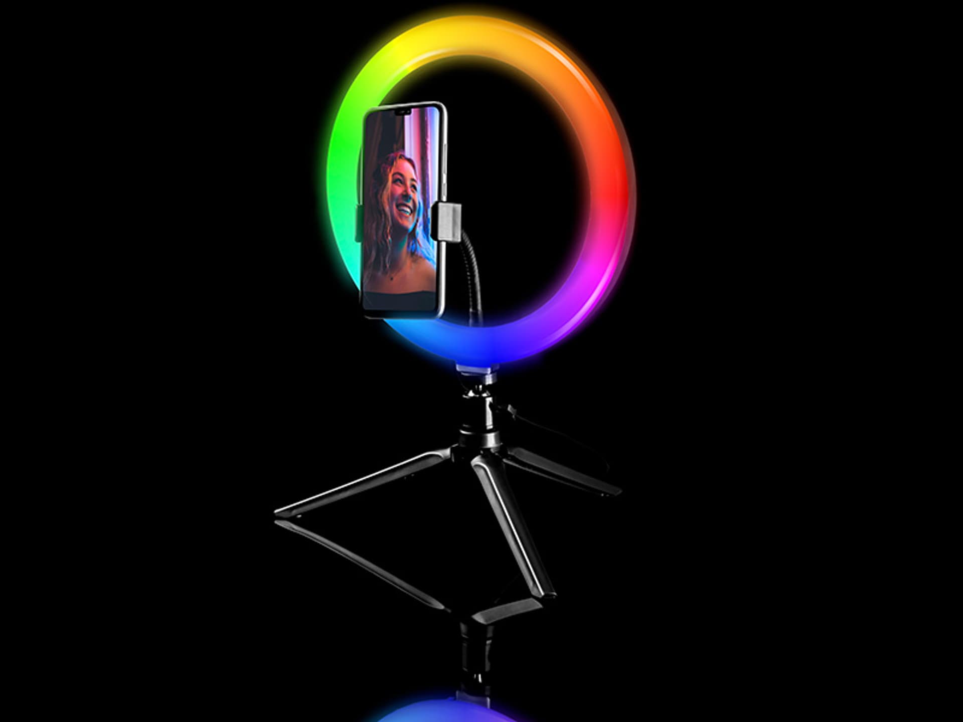 

Lampa pierścieniowa TRACER RGB RING 26cm ze statywem