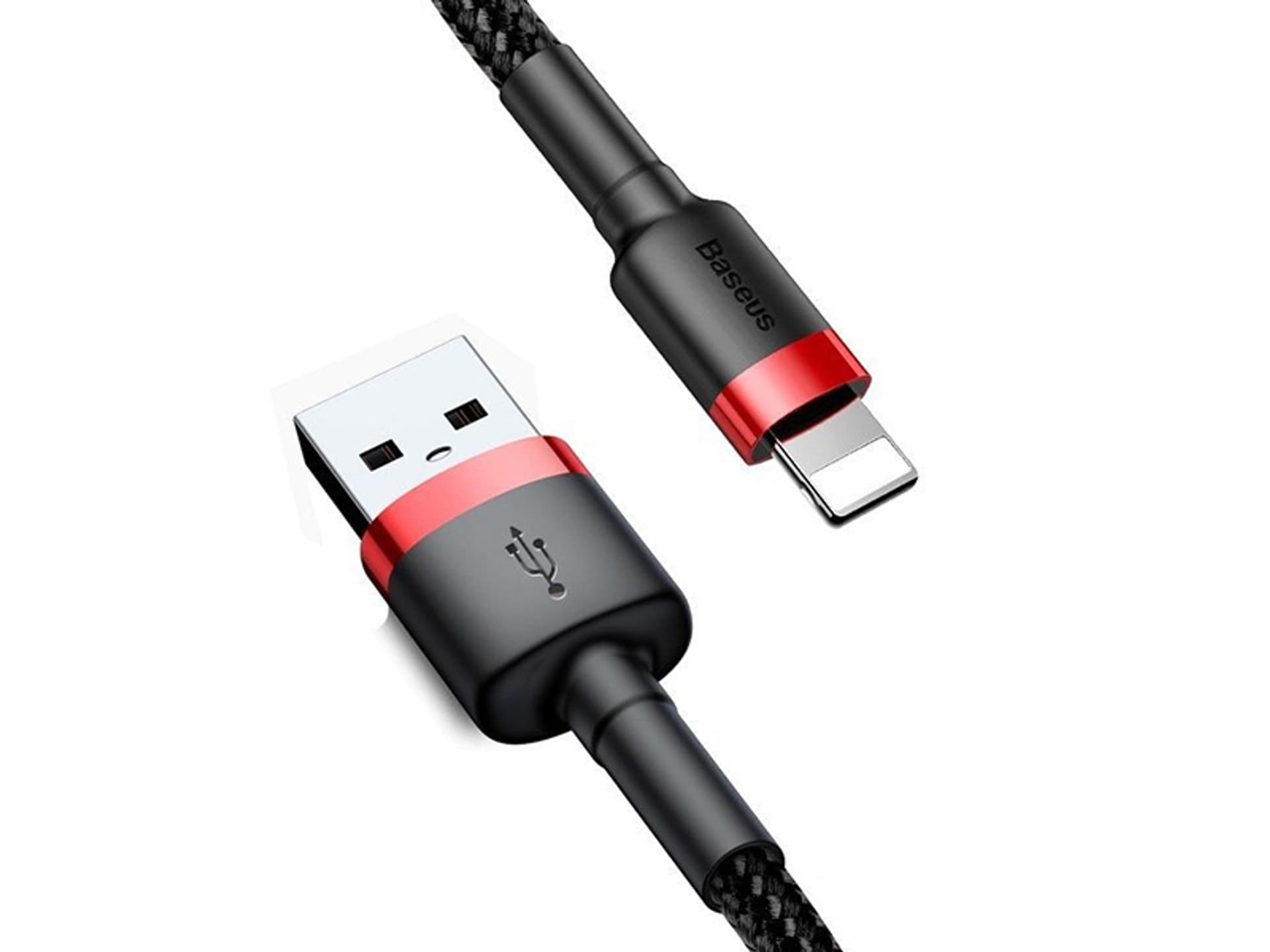 

BASEUS Kabel USB Lightning iPhone 3,0m Cafule 2A(CALKLF-R91) Black-Red, Calklf-r91) black-re