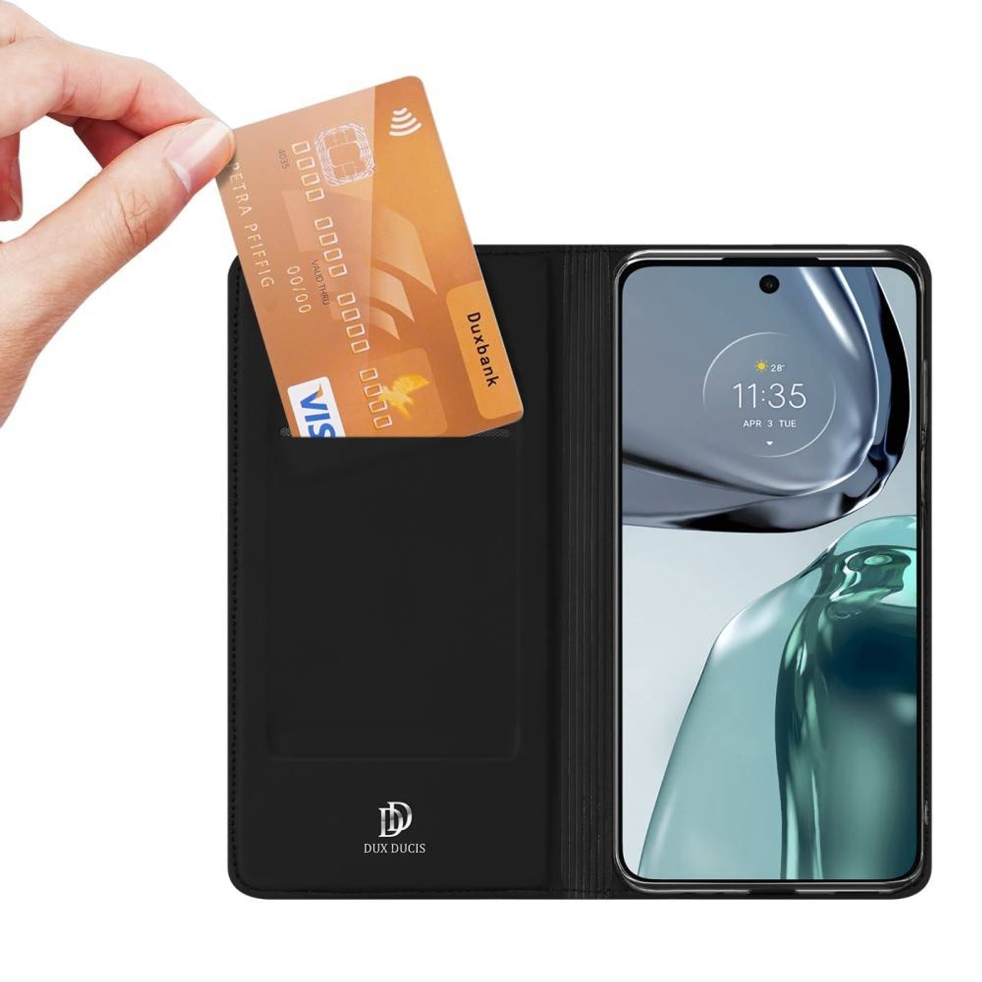 

Etui MOTOROLA MOTO G62 5G z Klapką Eko Skóra Dux Ducis Skin Leather czarne