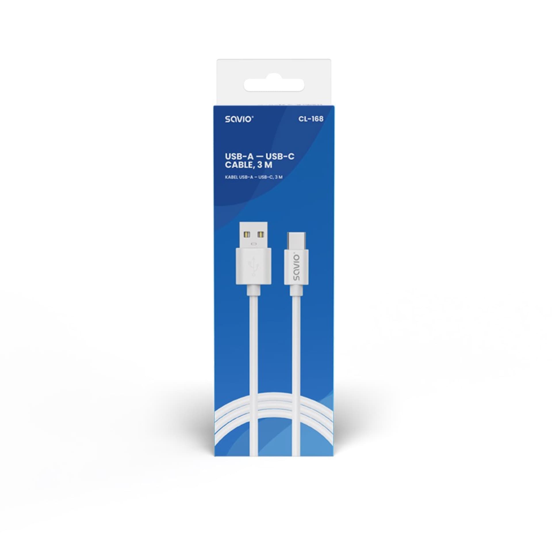 

SAVIO KABEL USB-A – USB-C, 3 M, BIAŁY, CL-168