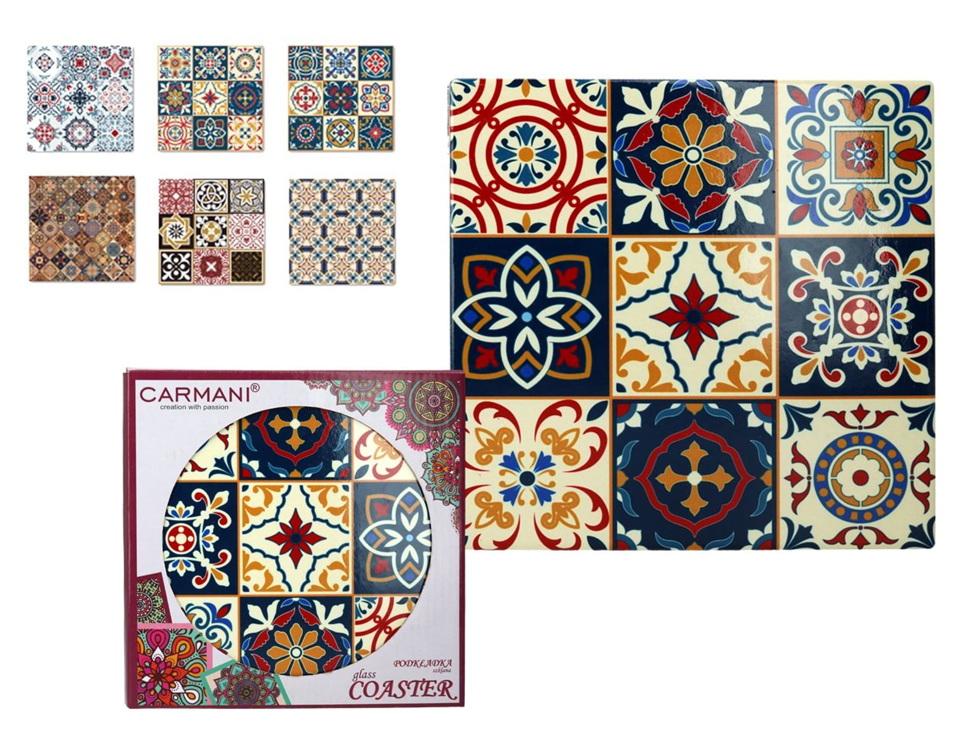 

Podkładka ceramiczna, kwadratowa (mix wzorów, jeden z 7-miu )