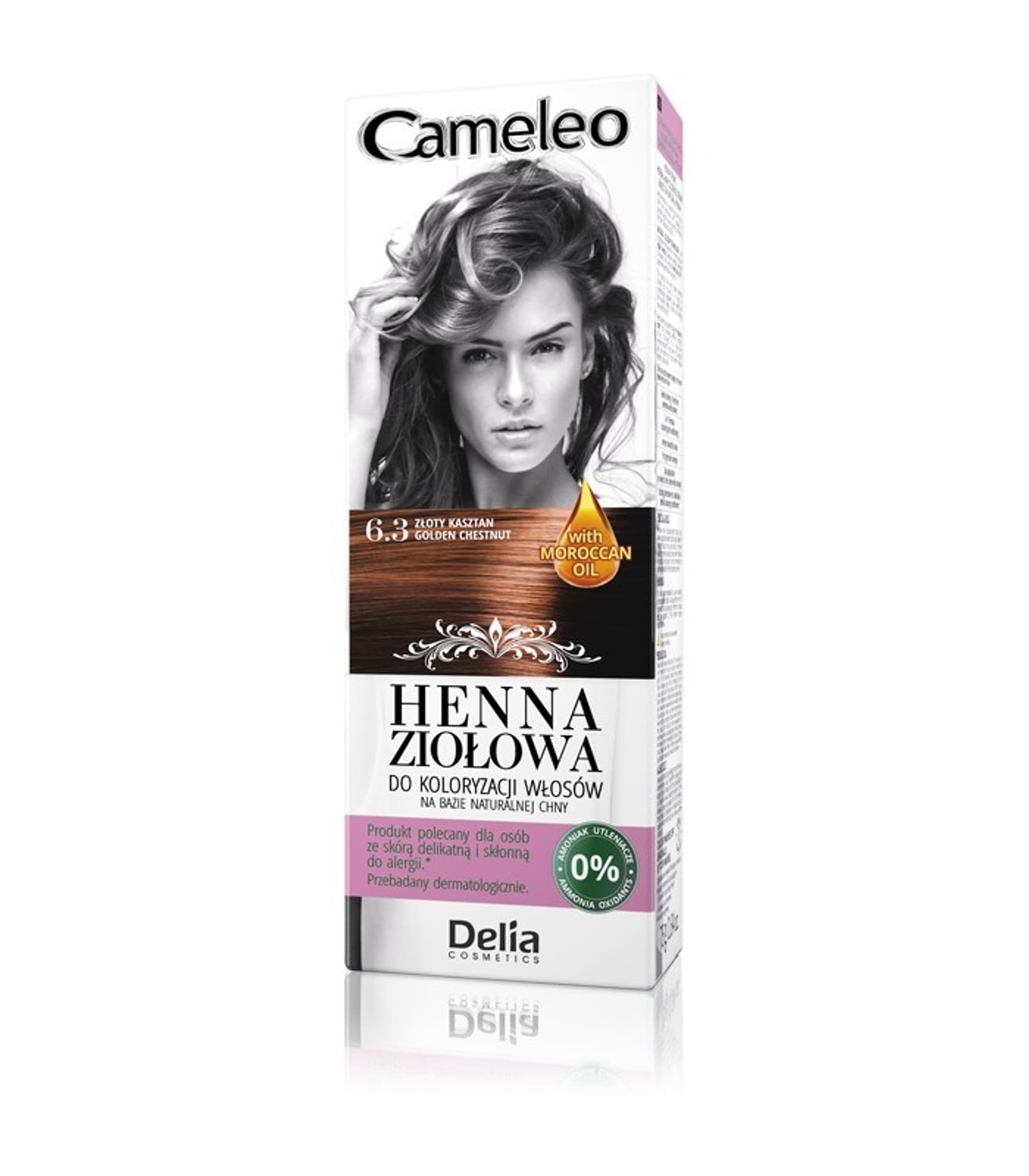 

Delia Cosmetics Cameleo Henna Ziołowa nr 6.3 złoty kasztan 75g