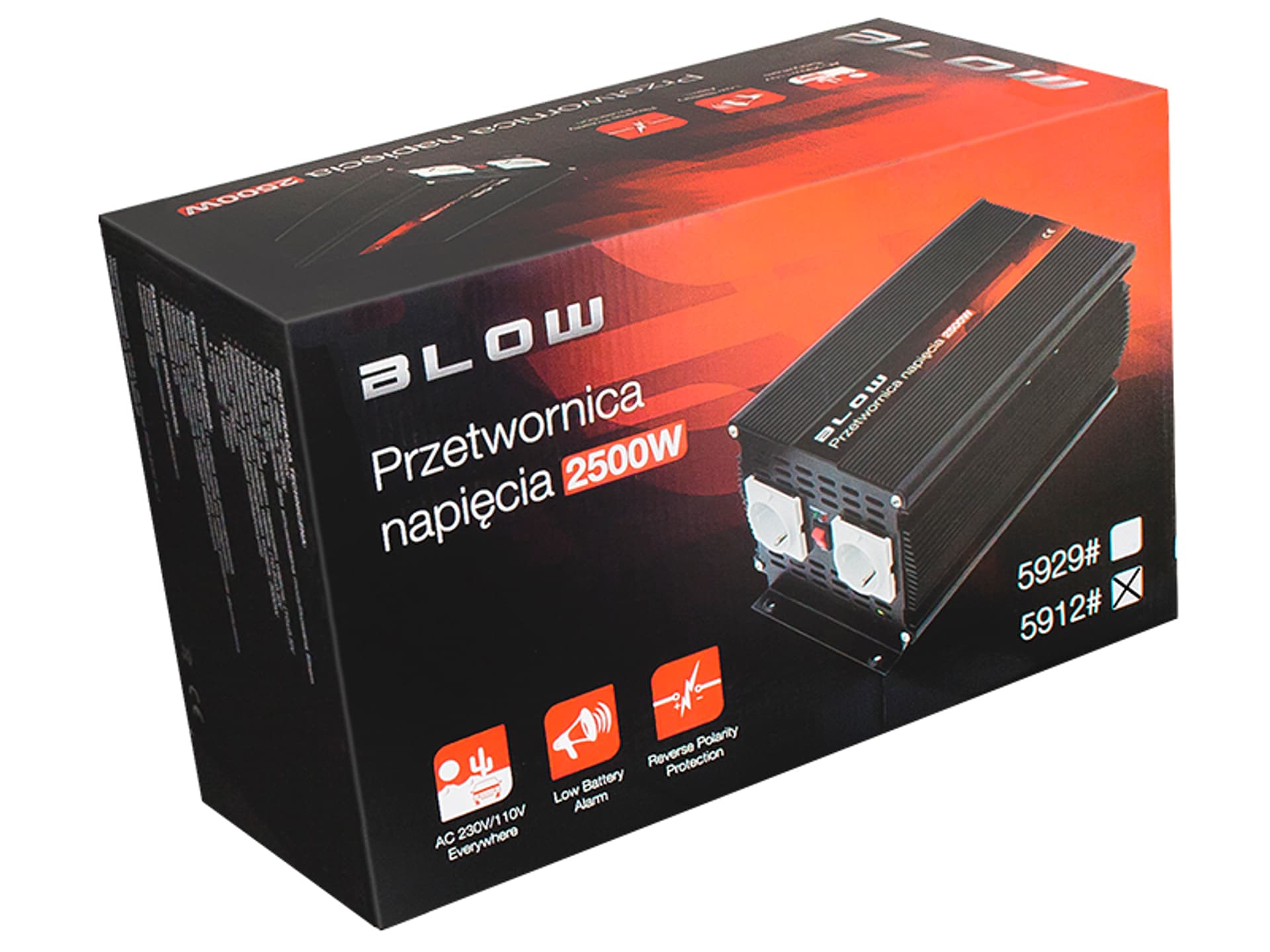 

5912# Przetwornica 24v/230v v5000/2500w blow