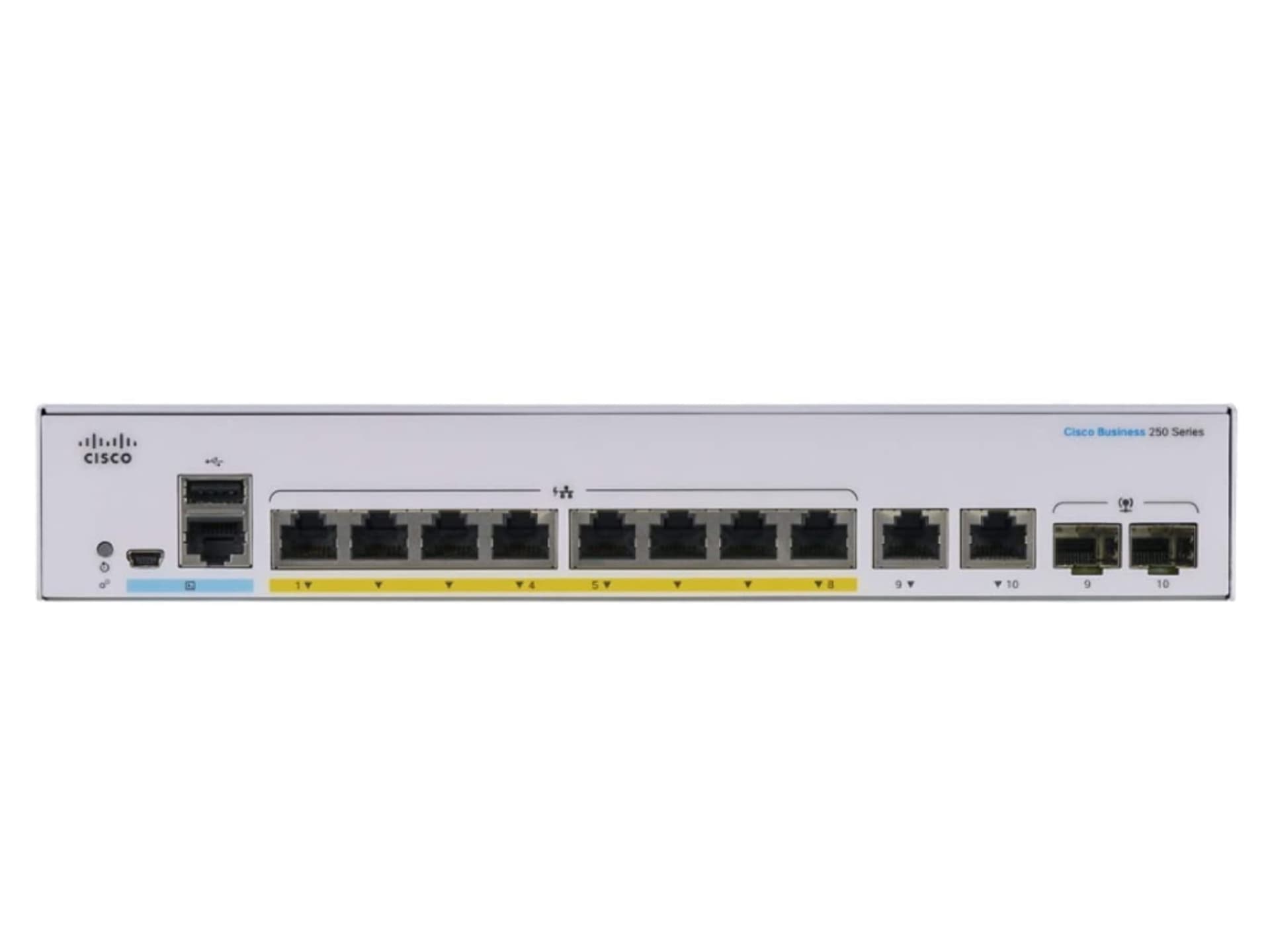 

CISCO CBS250-8PP-E-2G 8-PORTS 10/100/1000 POE SWITCH, 2X RJ45/SFP COMBO, 45W