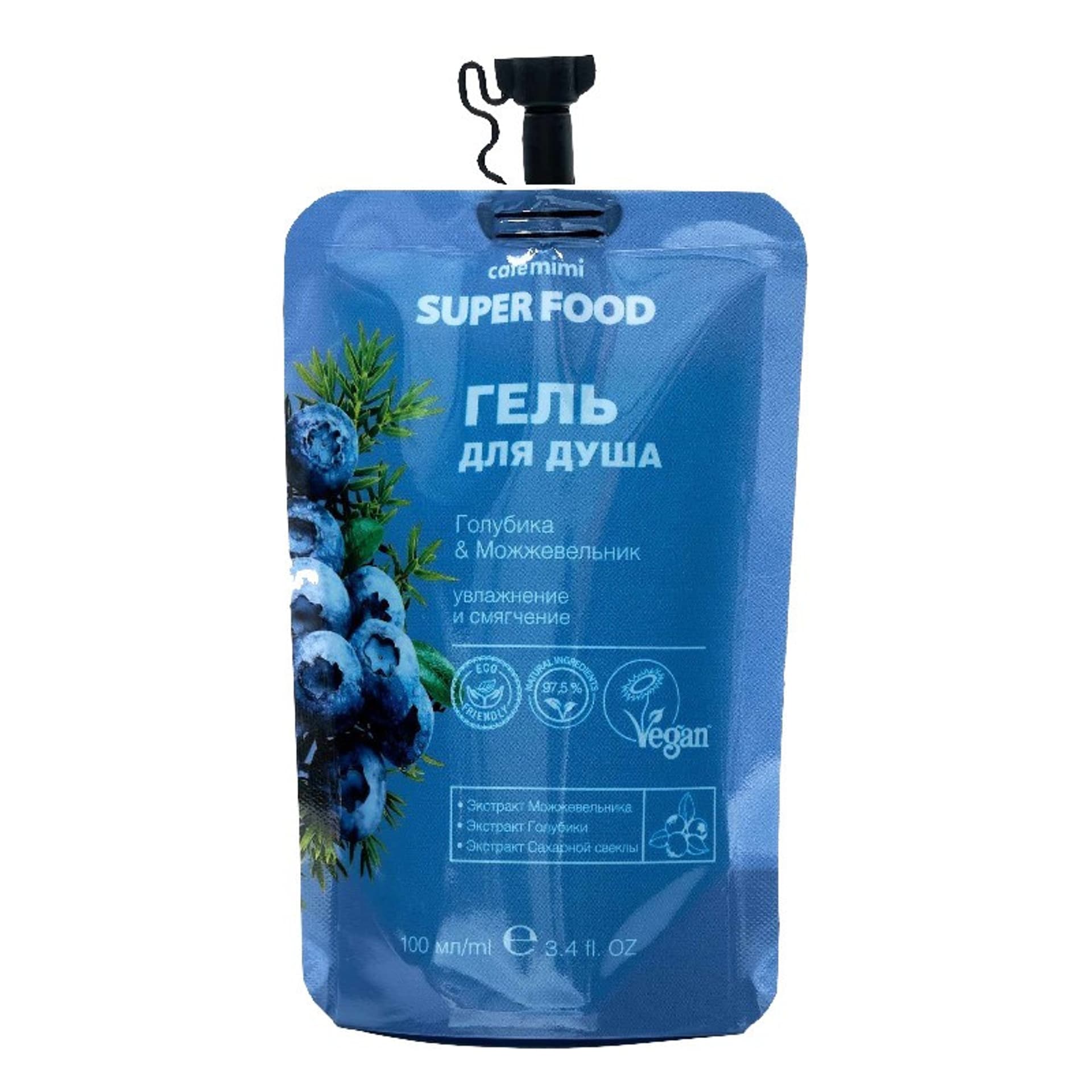 

Żel pod prysznic Jagody i Jałowiec, 100 ml - CAFE MIMI