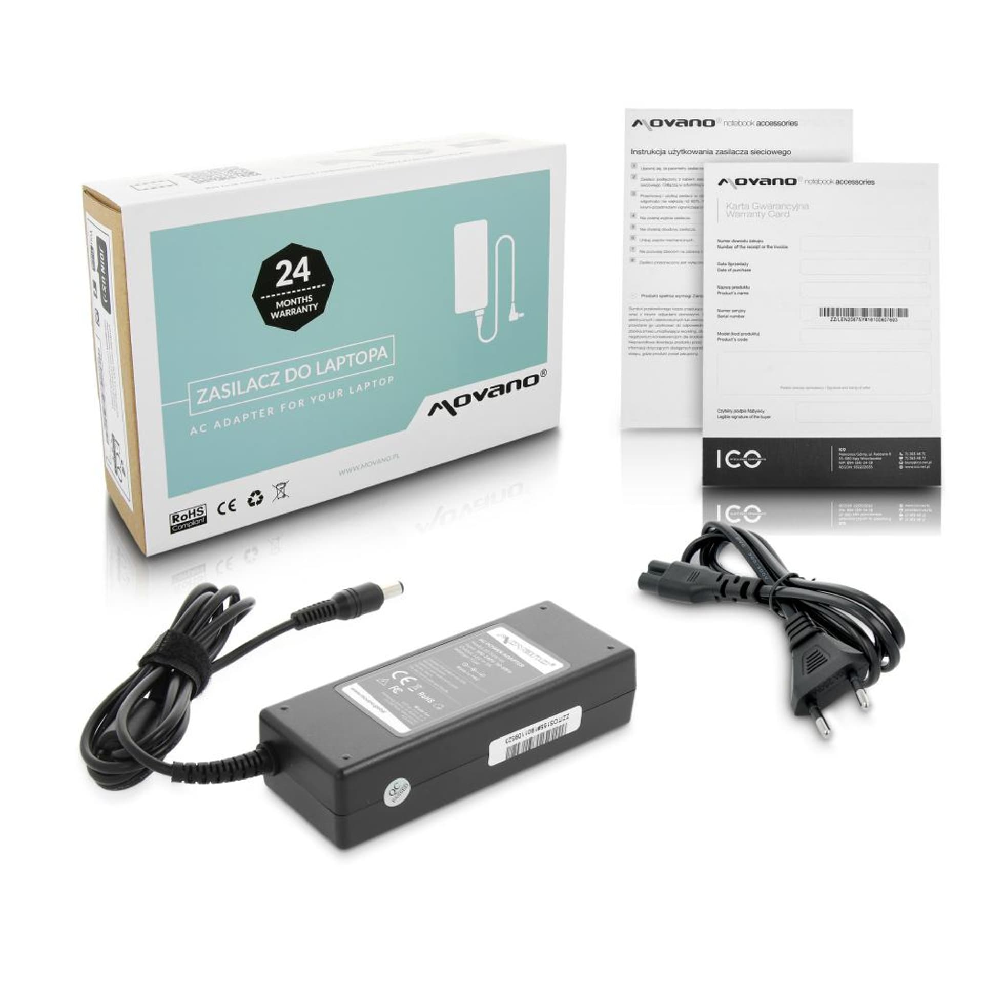 

Zasilacz Movano 15v 5a (6.3x3.0) 75W do Toshiba, 6.3x3.0) 75w do toshib