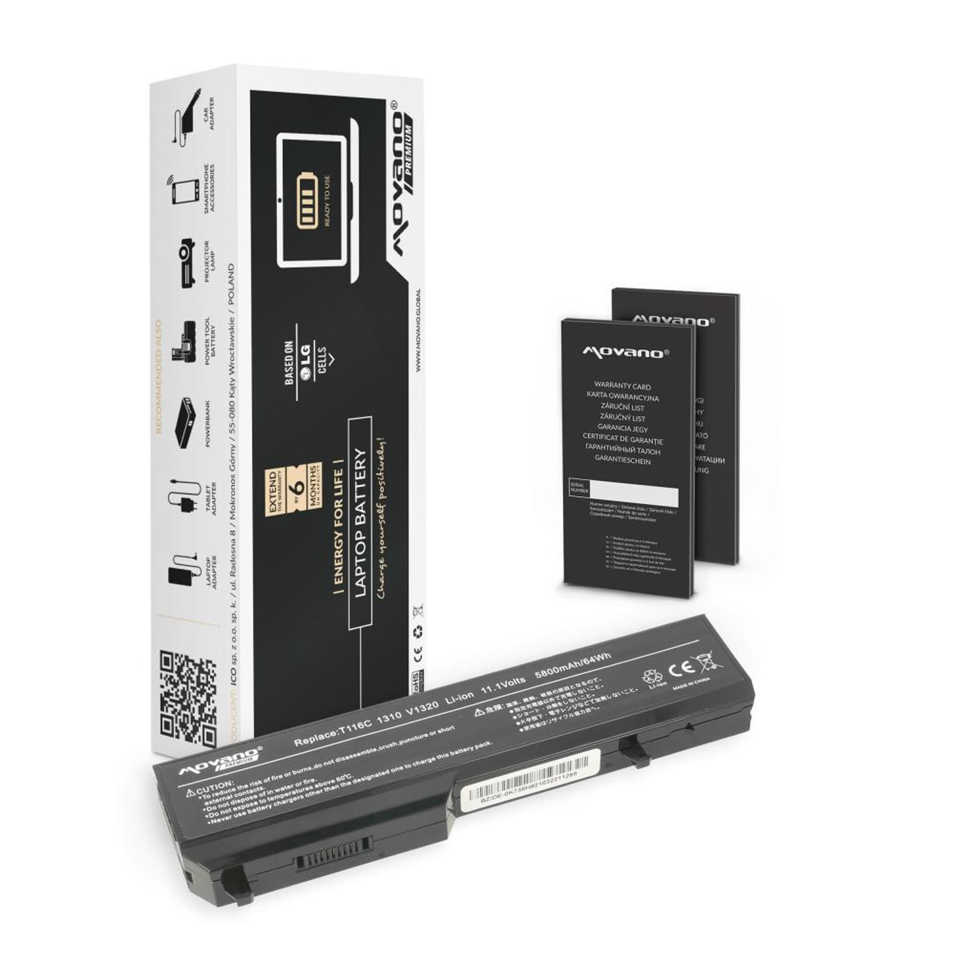 

Bateria Movano Premium do Dell Vostro 1310, 1320, 1510 (5200 mAh)