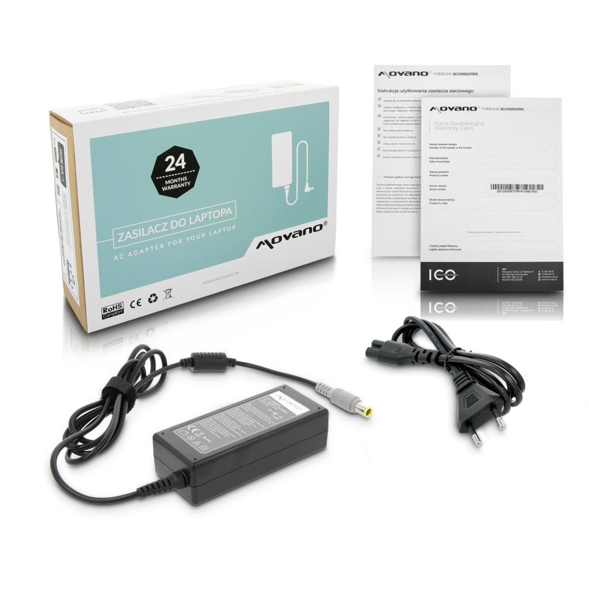 

Zasilacz Movano 20v 3.25a (8.0x5.5 pin) 65W do Lenovo, 8.0x5.5 pin) 65w do lenov