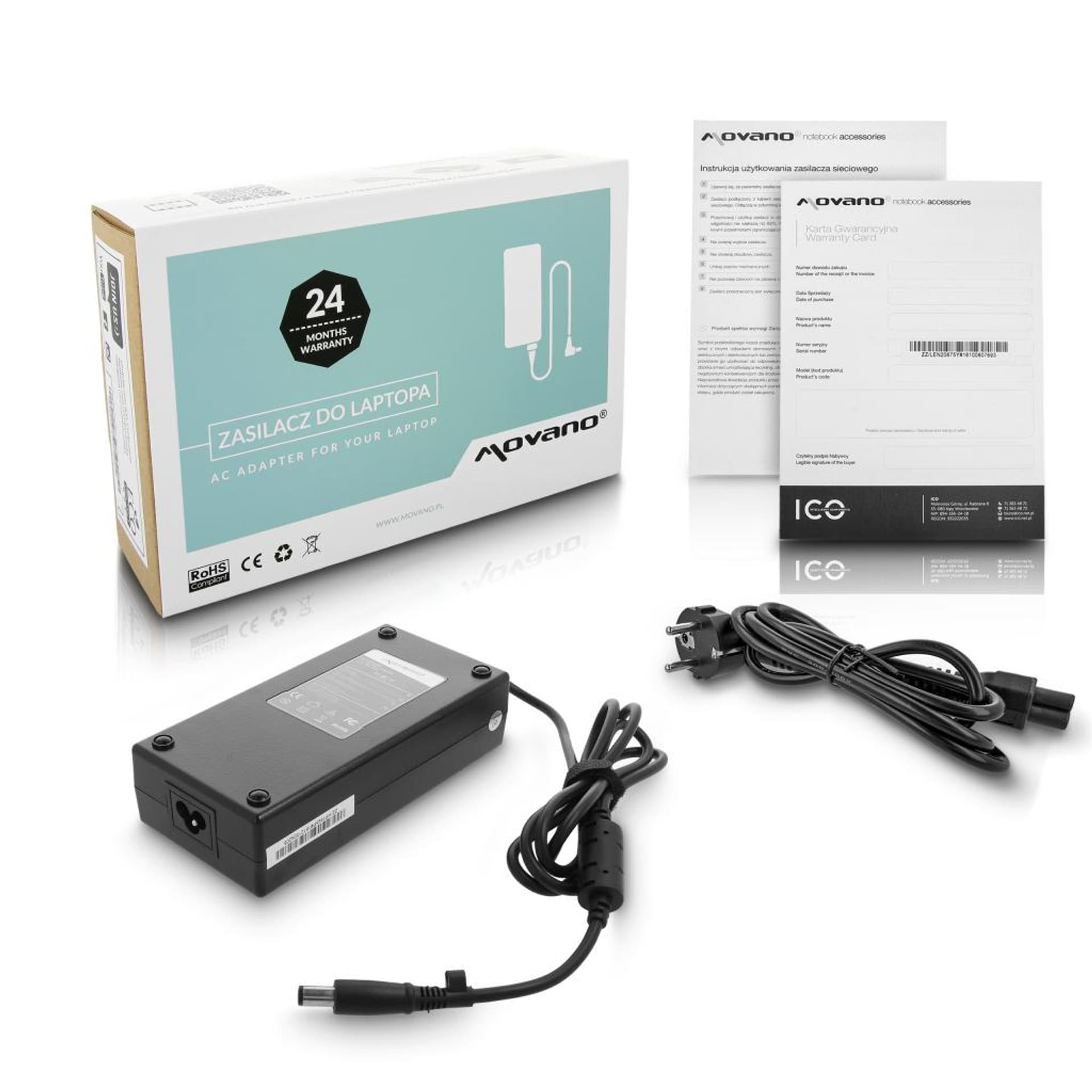 

Zasilacz Movano 19v 9.5a (7.4x5.0 pin) 180W do HP, 7.4x5.0 pin) 180w do h