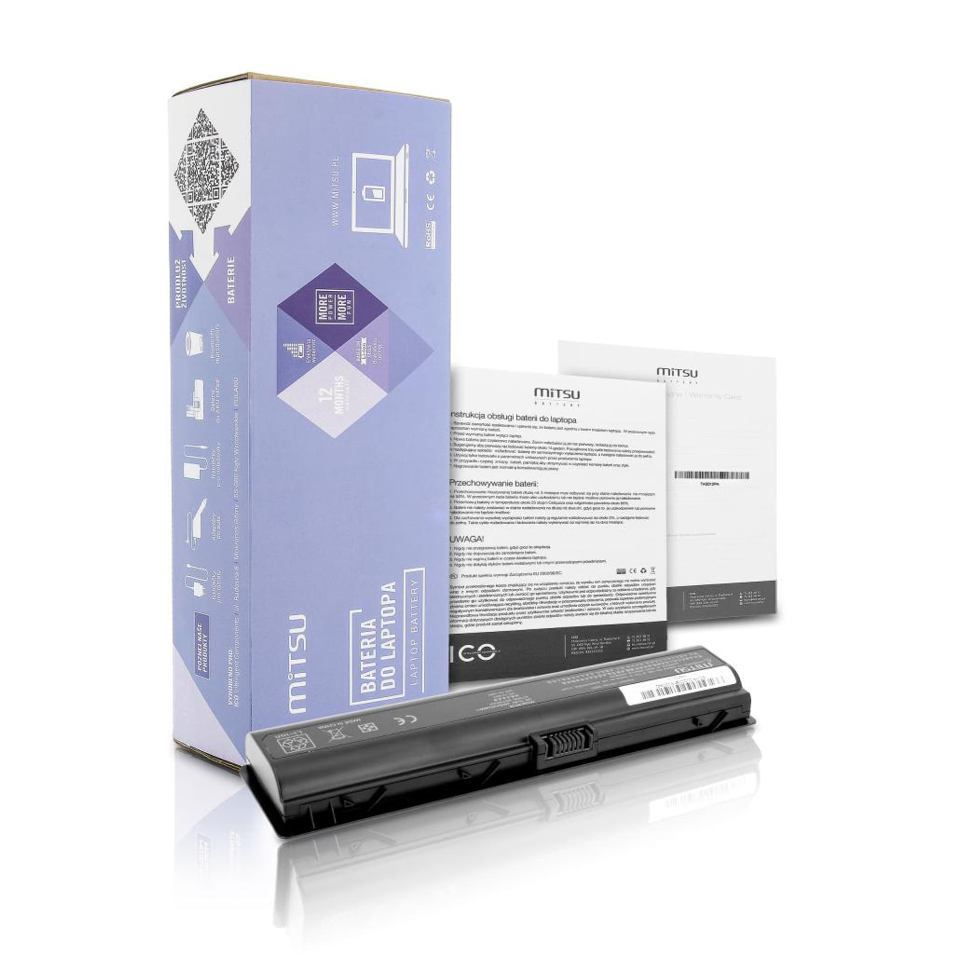 

Bateria Mitsu do HP dv2000, dv6000 (4400mAh)
