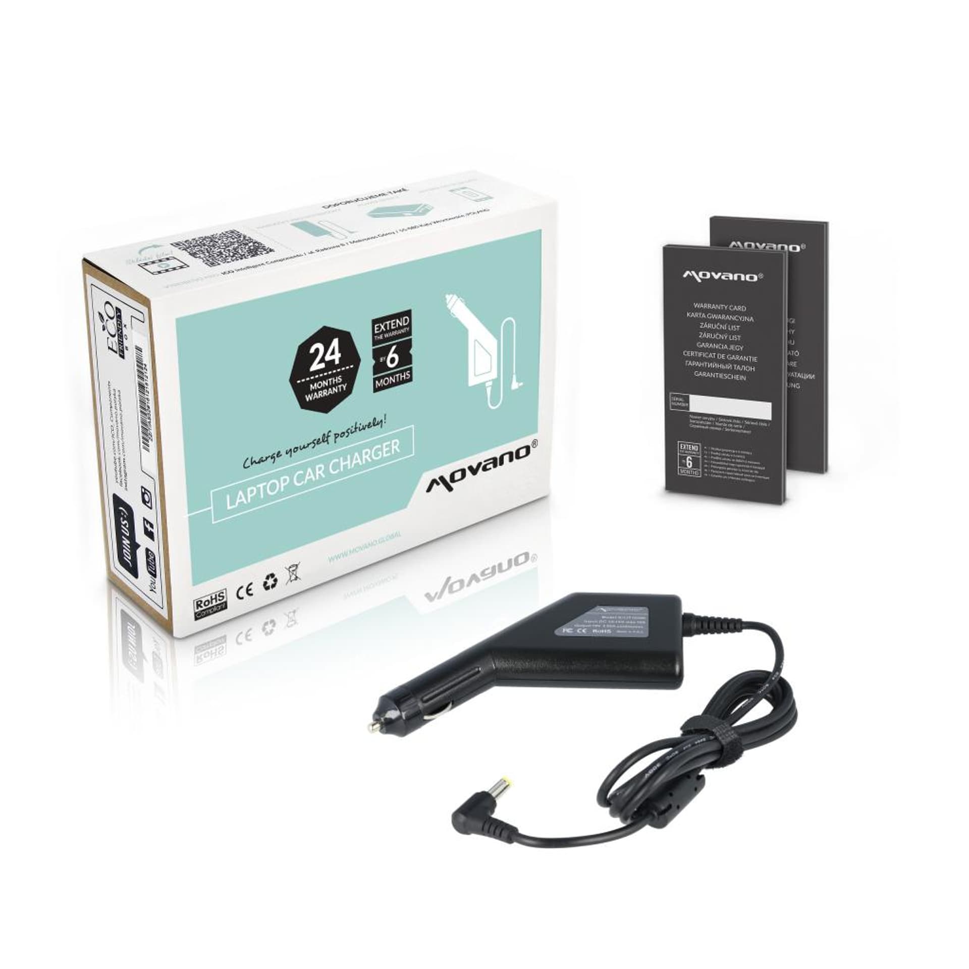 

Zasilacz samochodowy Movano 19v 3.95a (5.5x2.5) 75W do Toshiba, Compaq, HP, Asus, 5.5x2.5) 75w do toshiba/compaq/hp/asu