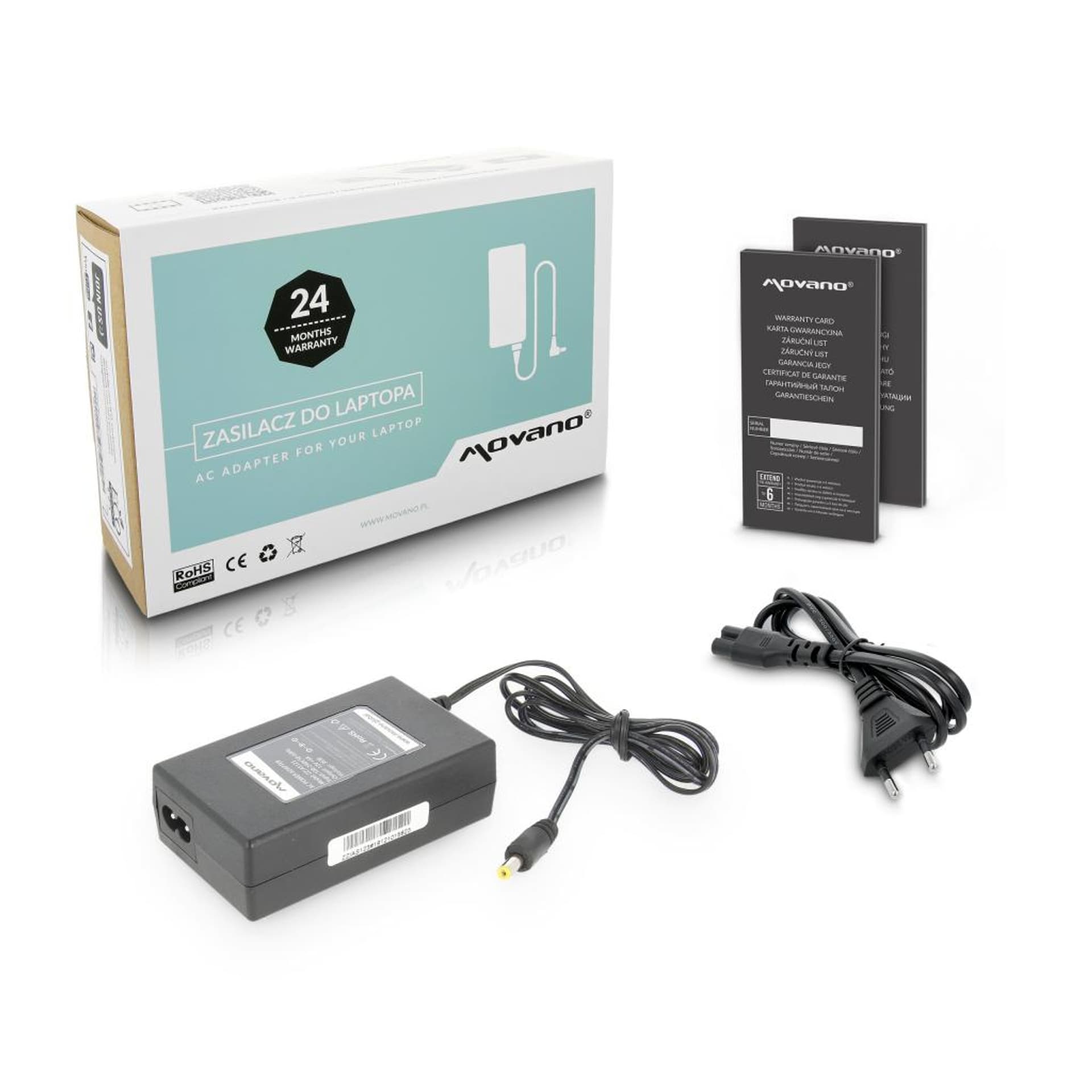 

Zasilacz Movano 12v 3a (4.8x1.7) 36W do Asus, 4.8x1.7) 36w do asu