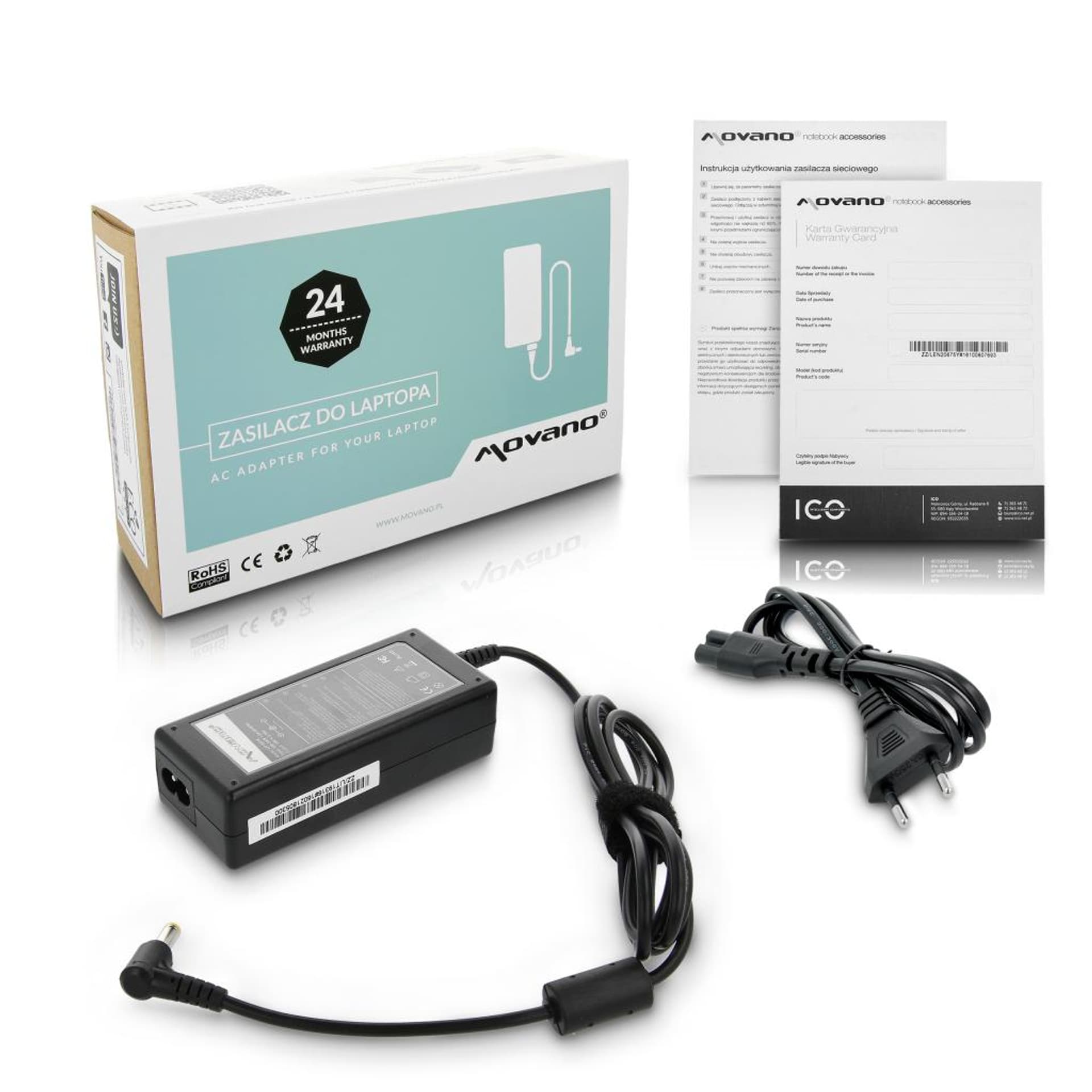 

Zasilacz Movano 19v 3.16a (5.5x2.5) 60W do Compaq, HP, Toshiba, itd, 5.5x2.5) 60w do compaq/hp/toshiba/it