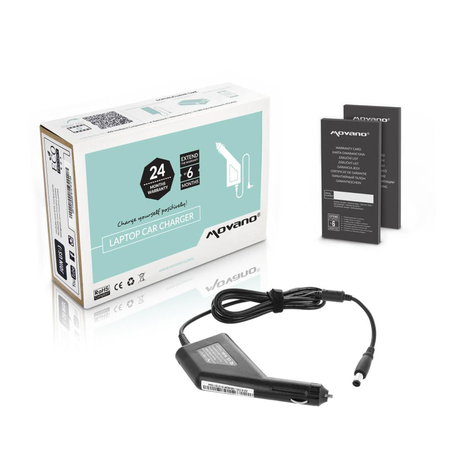 

Zasilacz samochodowy Movano 19.5v 4.62a (7.4x5.0 pin) 90W do Dell, 7.4x5.0 pin) 90w do del