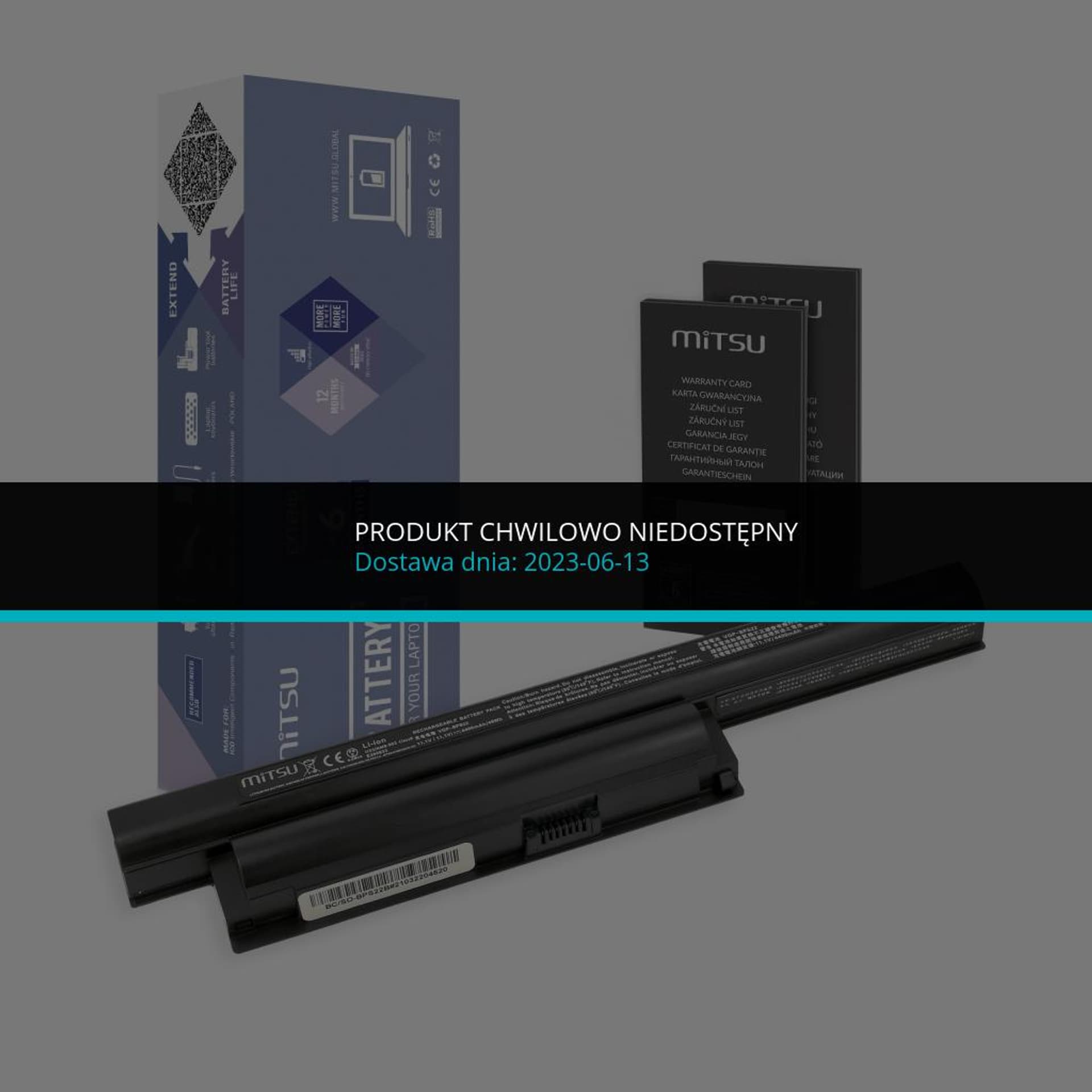 

Bateria Mitsu do Sony BPS22 (czarna)