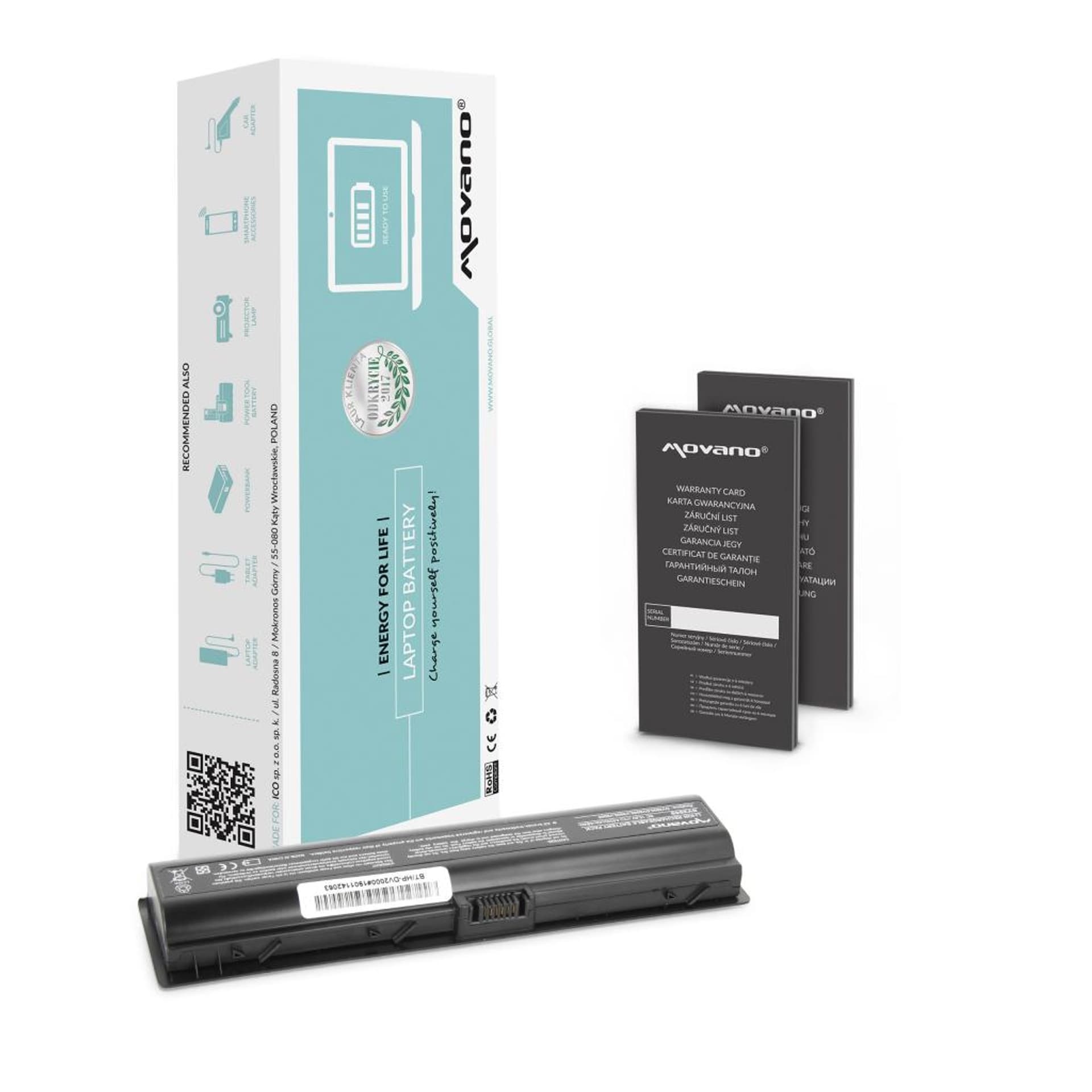 

Bateria Movano do HP dv2000, dv6000 (4400mAh)