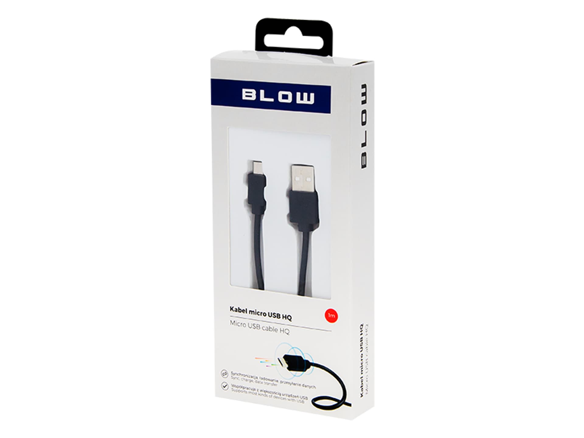 

66-071# Przył.usb a - micro b 1,0m czarne hq bl