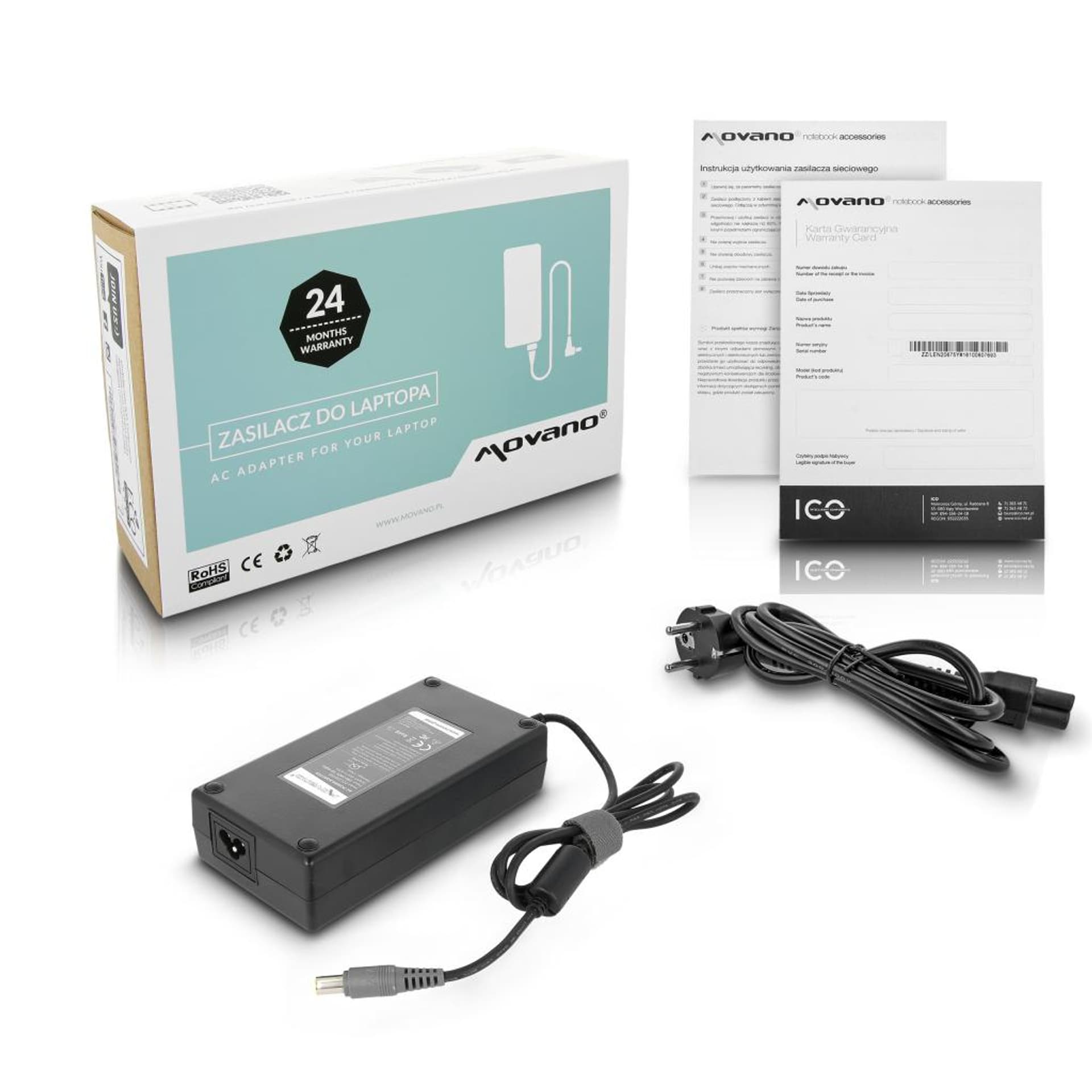 

Zasilacz Movano 20v 8.5a (8.0x5.5 pin) 170W do Lenovo, 8.0x5.5 pin) 170w do lenov