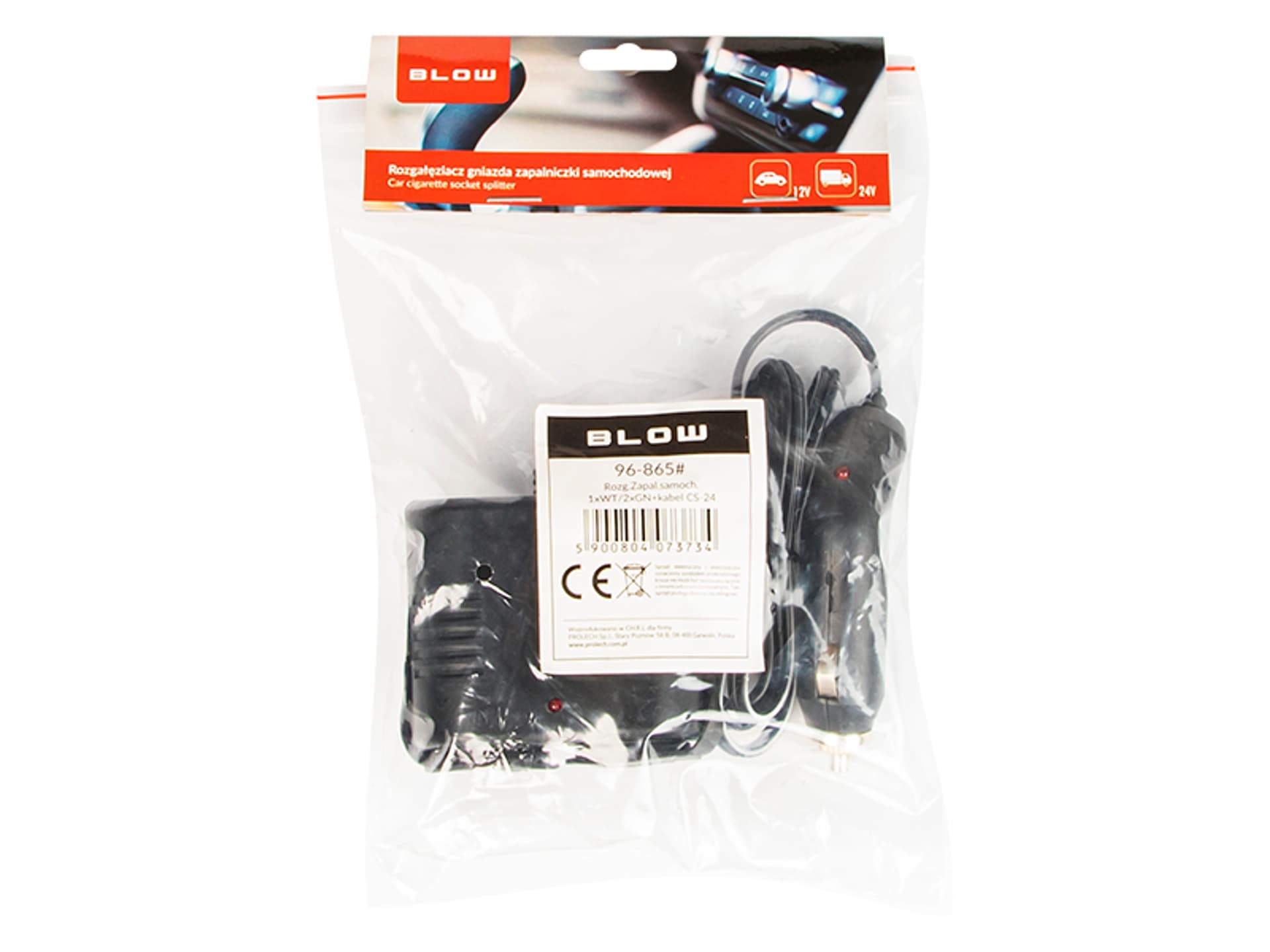 

96-865# Rozg.zapal.samoch.1xwt/2xgn+kabel cs-24