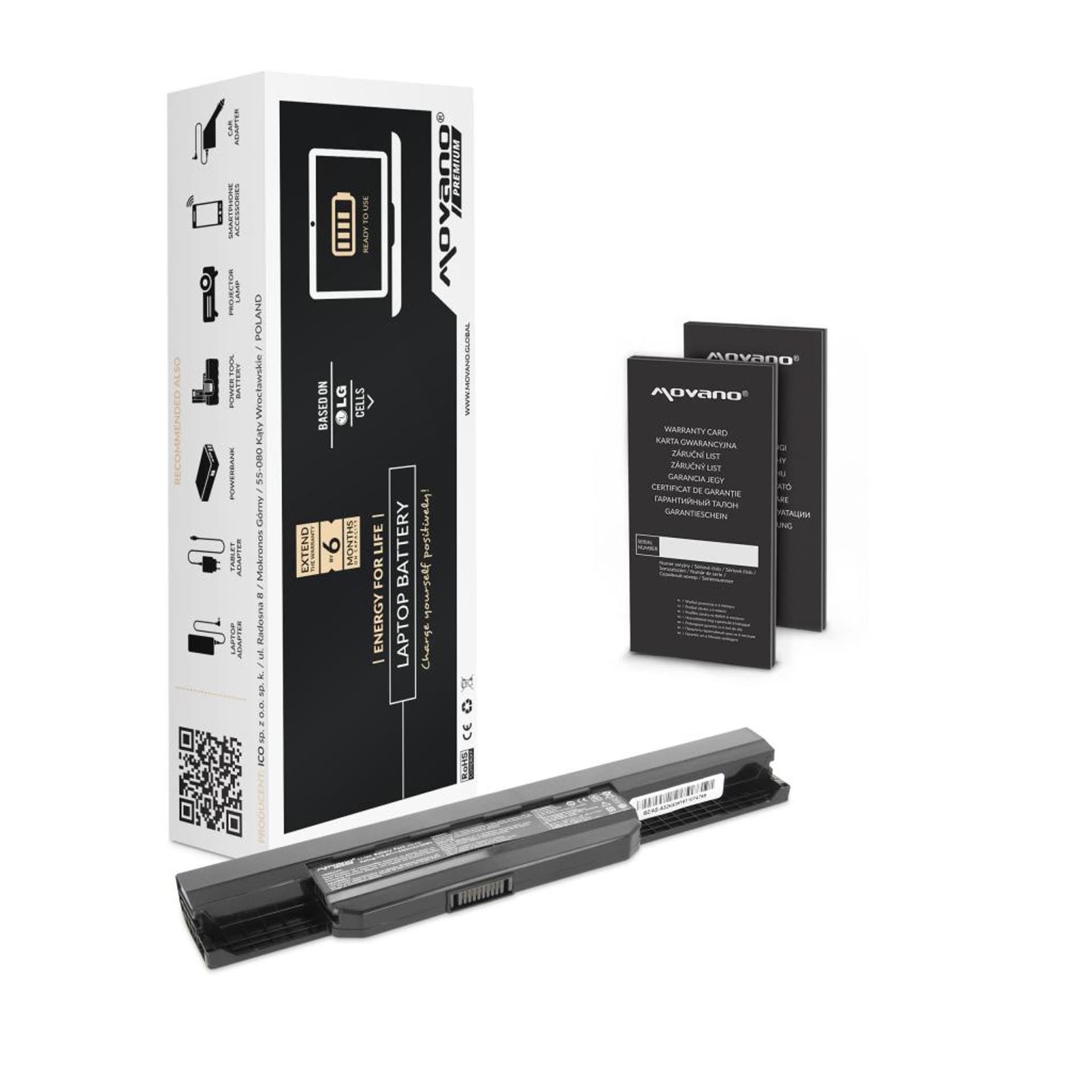 

Bateria Movano Premium do Asus A53, K53