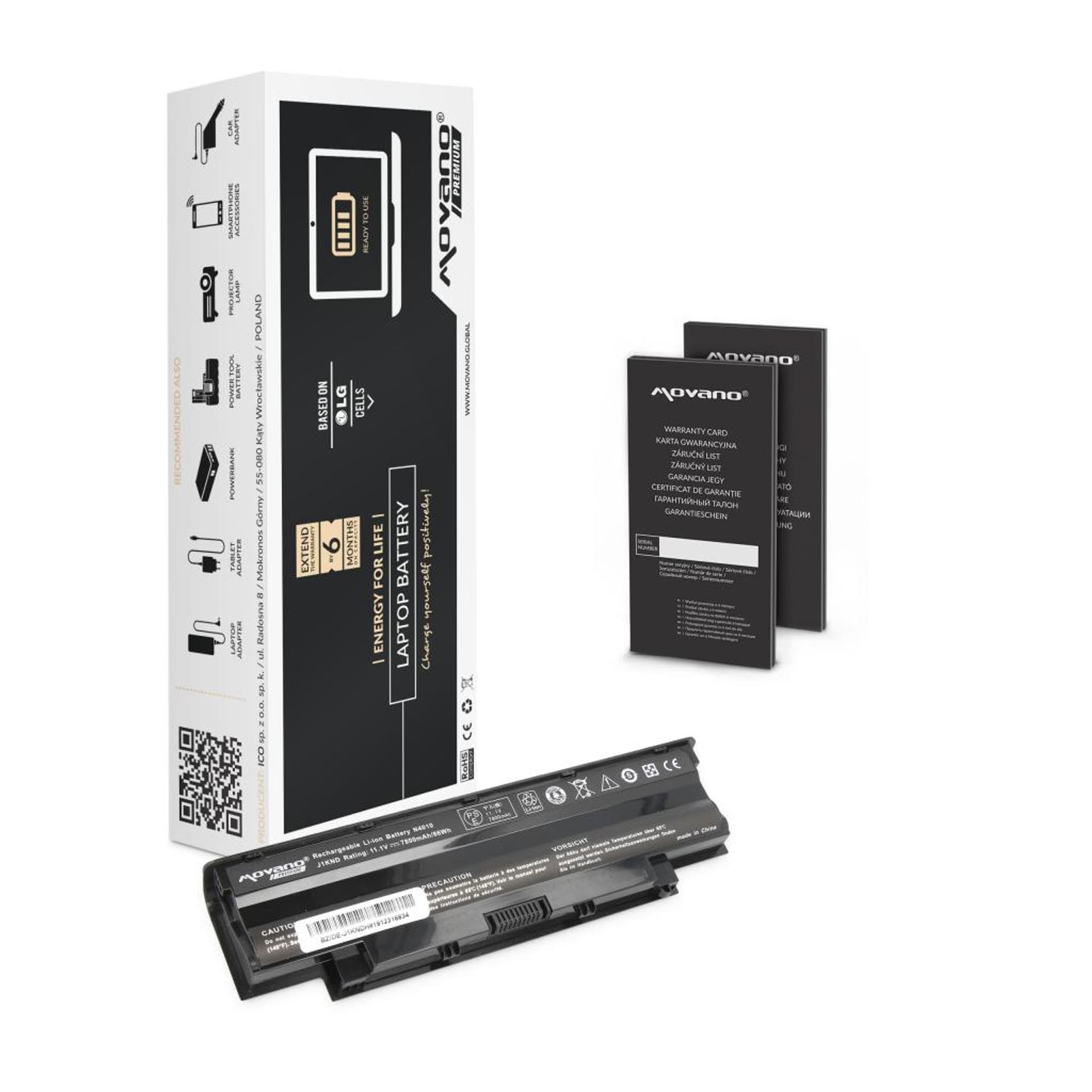

Bateria Movano Premium do Dell 13R, 14R, 15R (7800mAh)