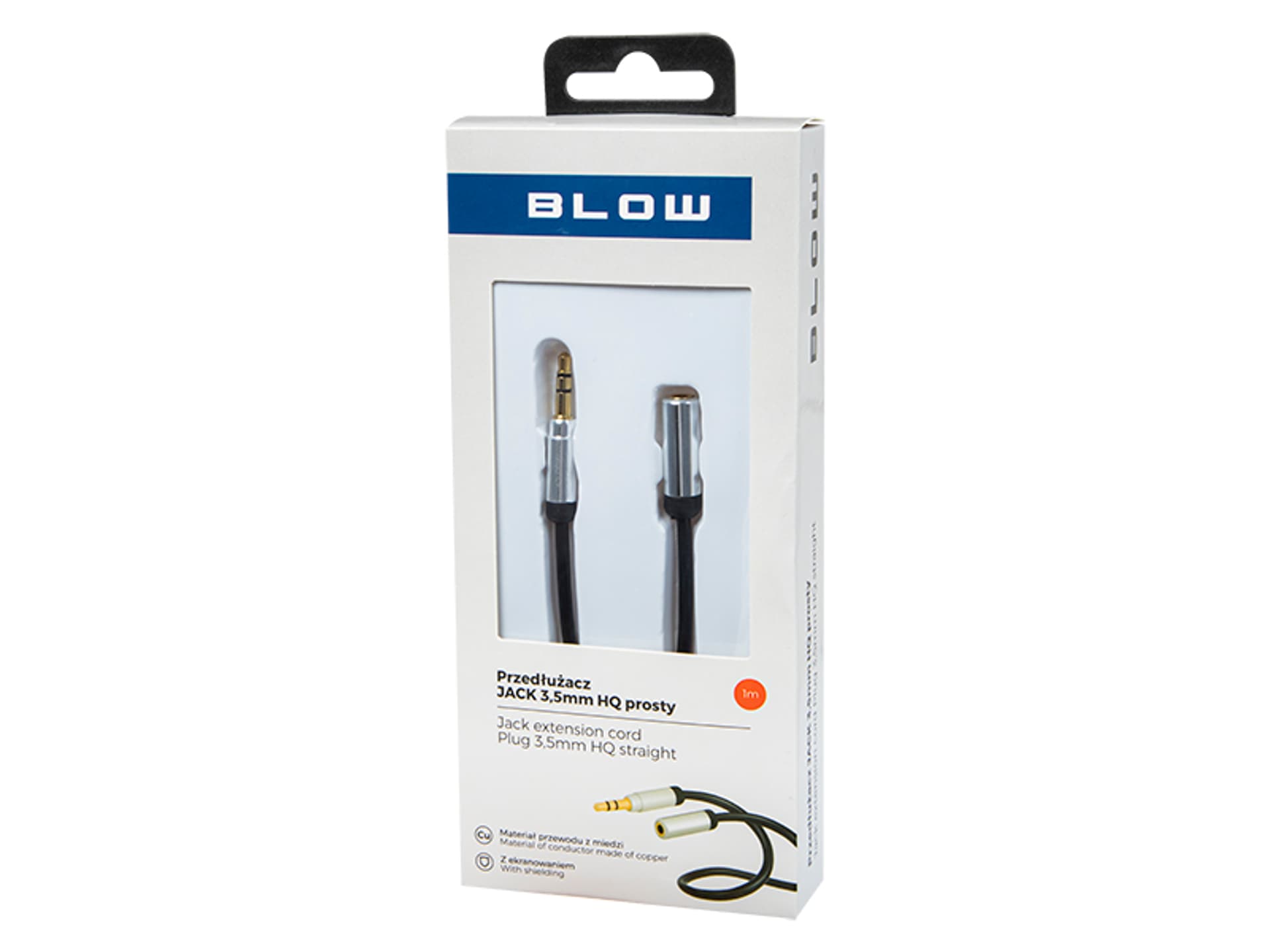 

91-282# Przedł.jack 3,5mm 1m prosty metal blist